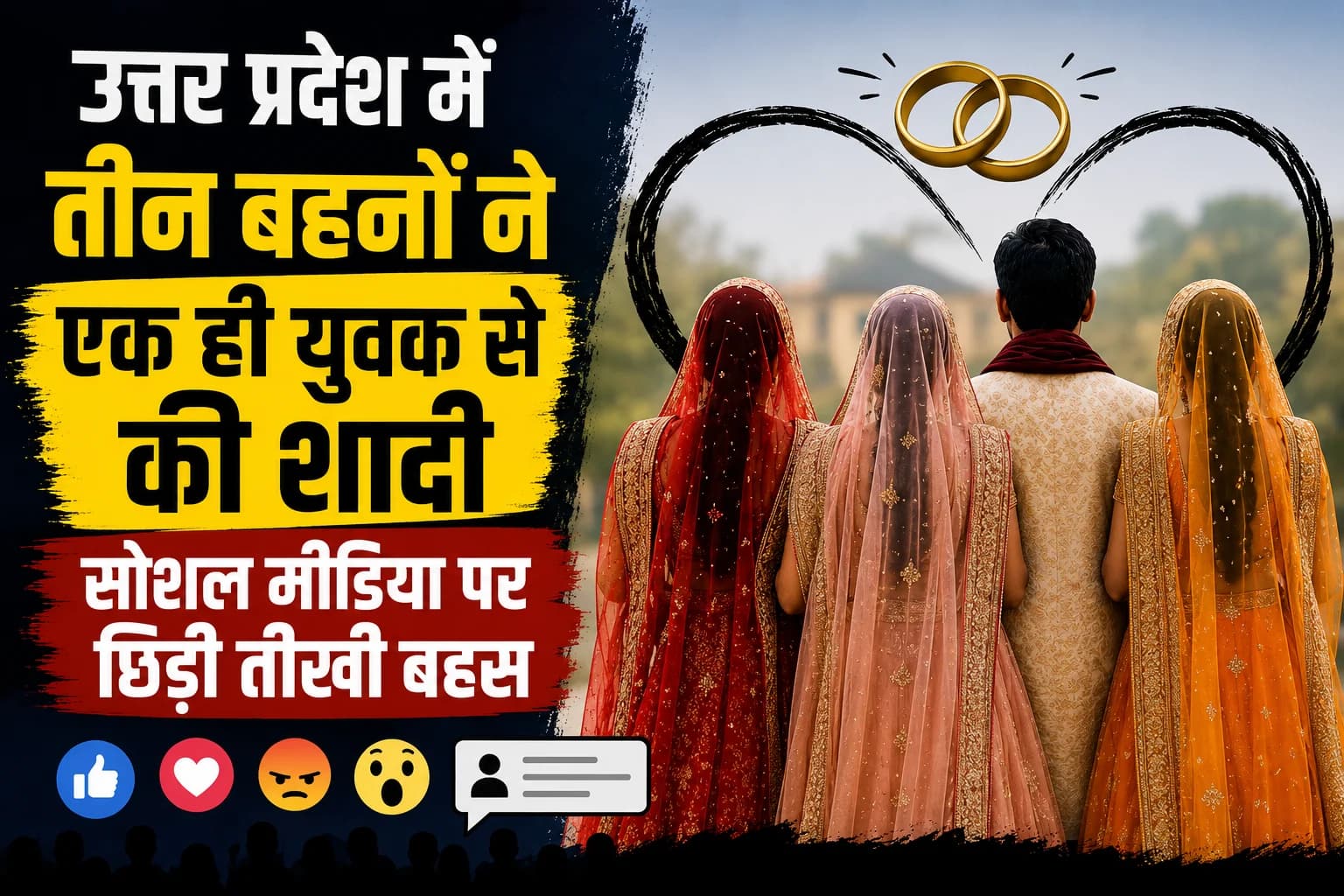 उत्तर प्रदेश में तीन बहनों ने एक ही युवक से की शादी, सोशल मीडिया पर छिड़ी तीखी बहस