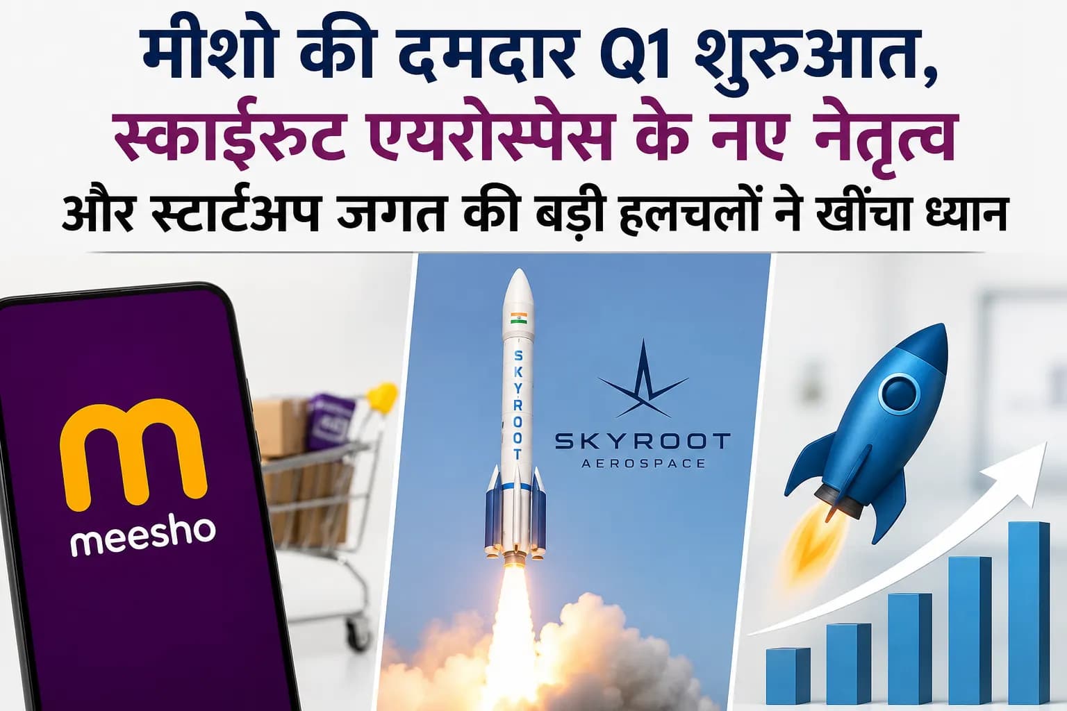 मीशो की दमदार Q1 शुरुआत, स्काईरूट एयरोस्पेस के नए नेतृत्व और स्टार्टअप जगत की बड़ी हलचलों ने खींचा ध्यान