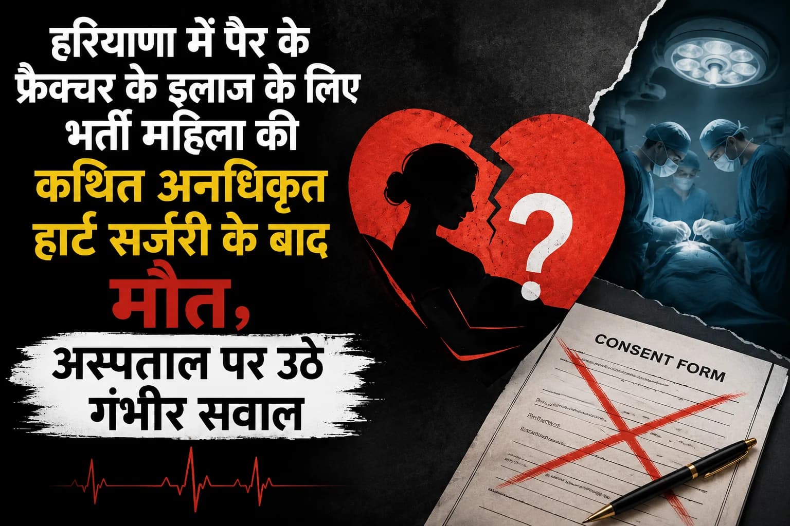 हरियाणा में पैर के फ्रैक्चर के इलाज के लिए भर्ती महिला की कथित अनधिकृत हार्ट सर्जरी के बाद मौत, अस्पताल पर उठे गंभीर सवाल
