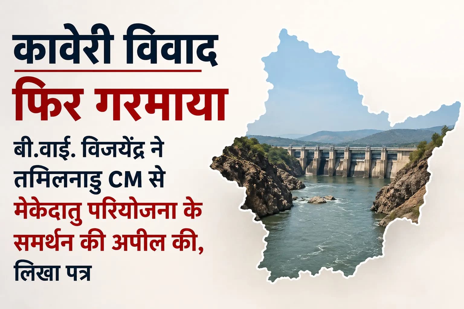 कावेरी विवाद फिर गरमाया: बी.वाई. विजयेंद्र ने तमिलनाडु CM से मेकेदातु परियोजना के समर्थन की अपील की, लिखा पत्र