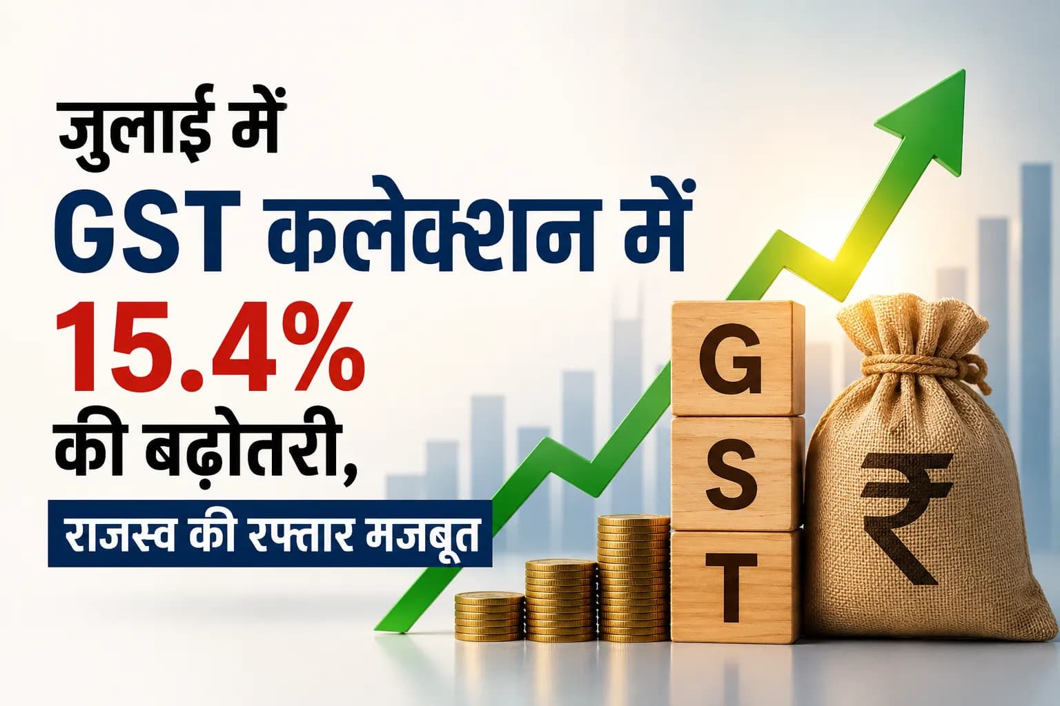 जुलाई में GST कलेक्शन में 15.4% की बढ़ोतरी, राजस्व की रफ्तार मजबूत