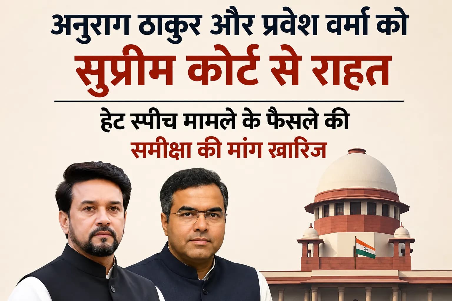 अनुराग ठाकुर और प्रवेश वर्मा को सुप्रीम कोर्ट से राहत, हेट स्पीच मामले के फैसले की समीक्षा की मांग खारिज