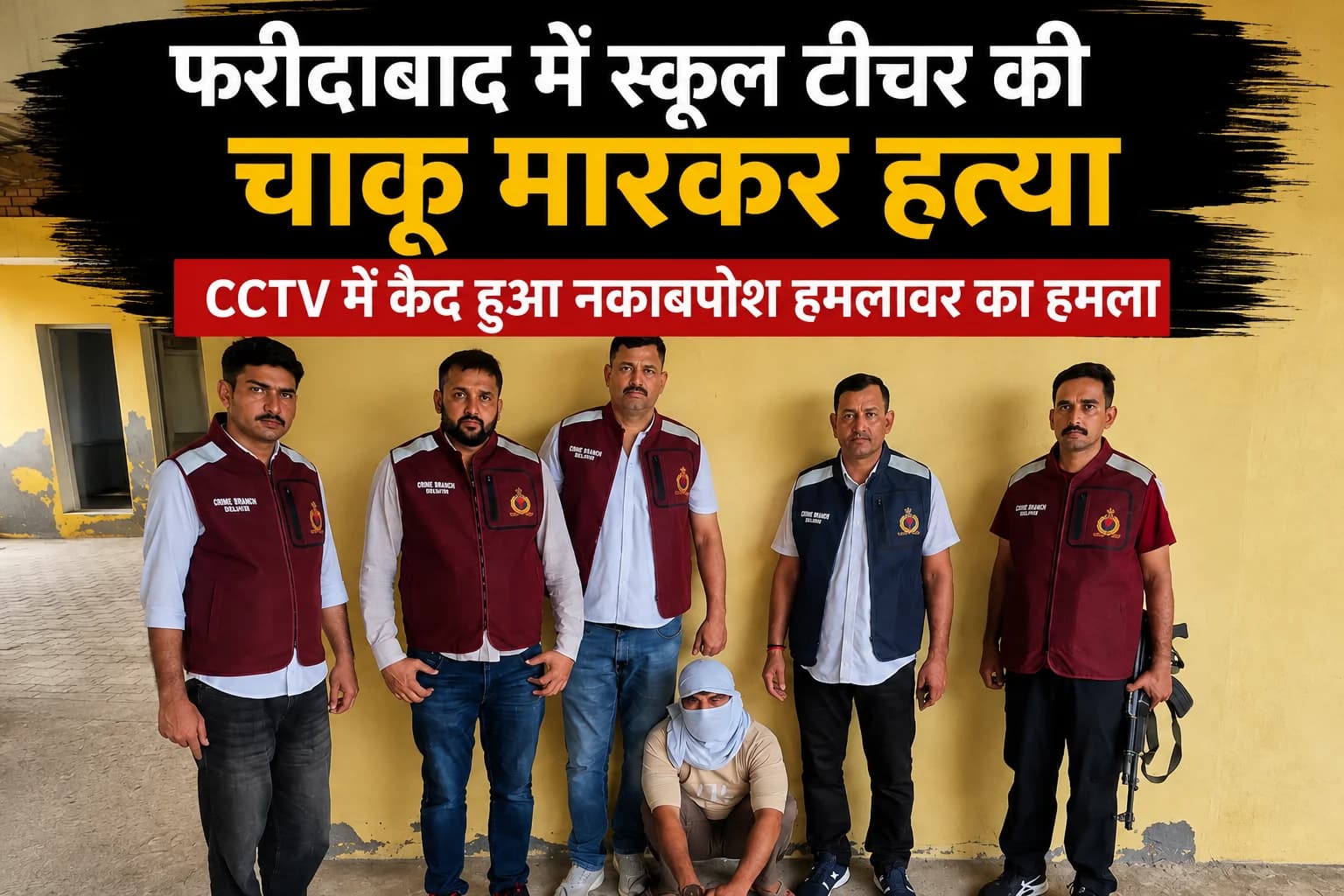 फरीदाबाद में स्कूल टीचर की चाकू मारकर हत्या, CCTV में कैद हुआ नकाबपोश हमलावर का हमला