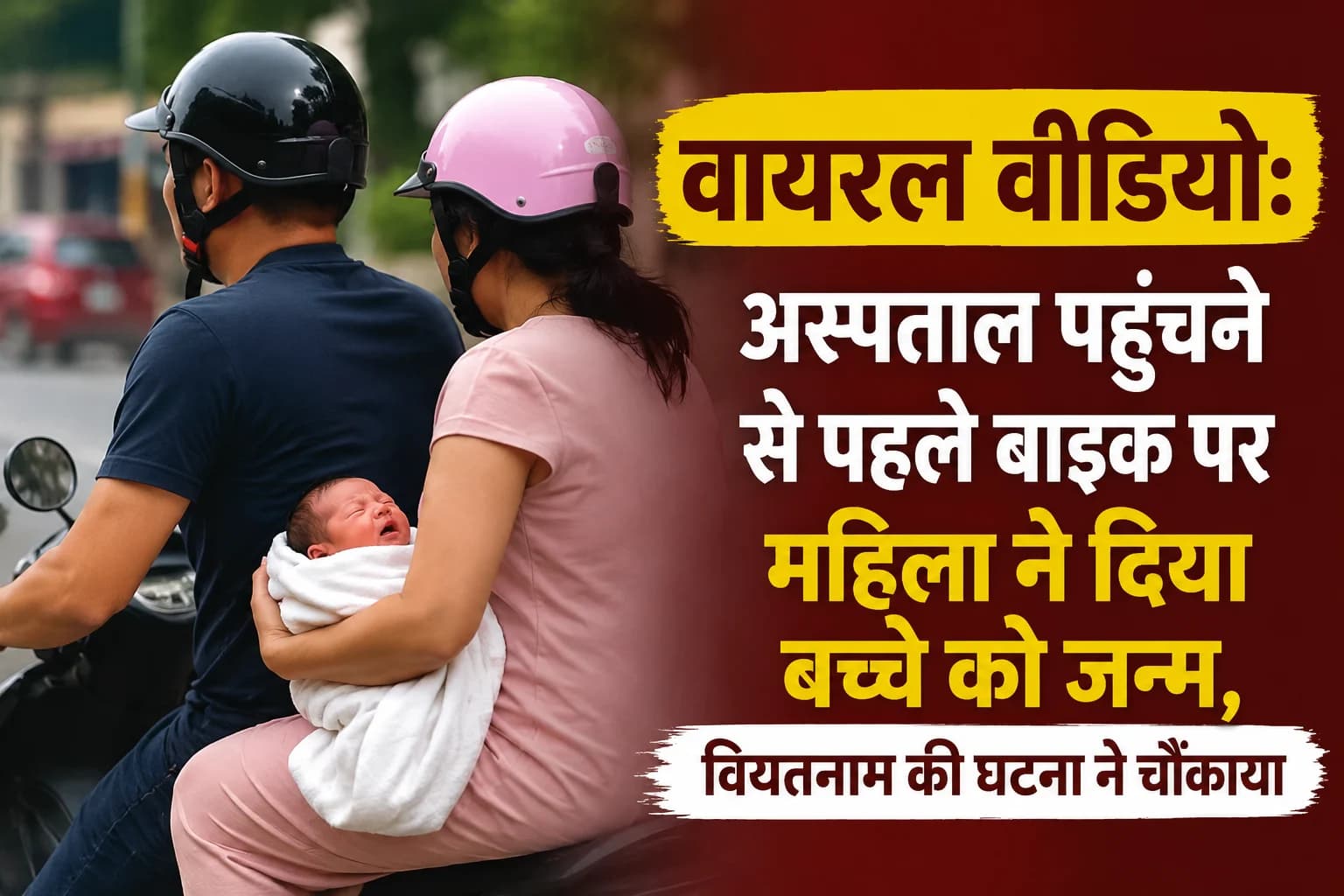 अस्पताल पहुंचने से पहले बाइक पर वियतनामी महिला ने दिया बच्चे को जन्म, हैरान करने वाली घटना वायरल