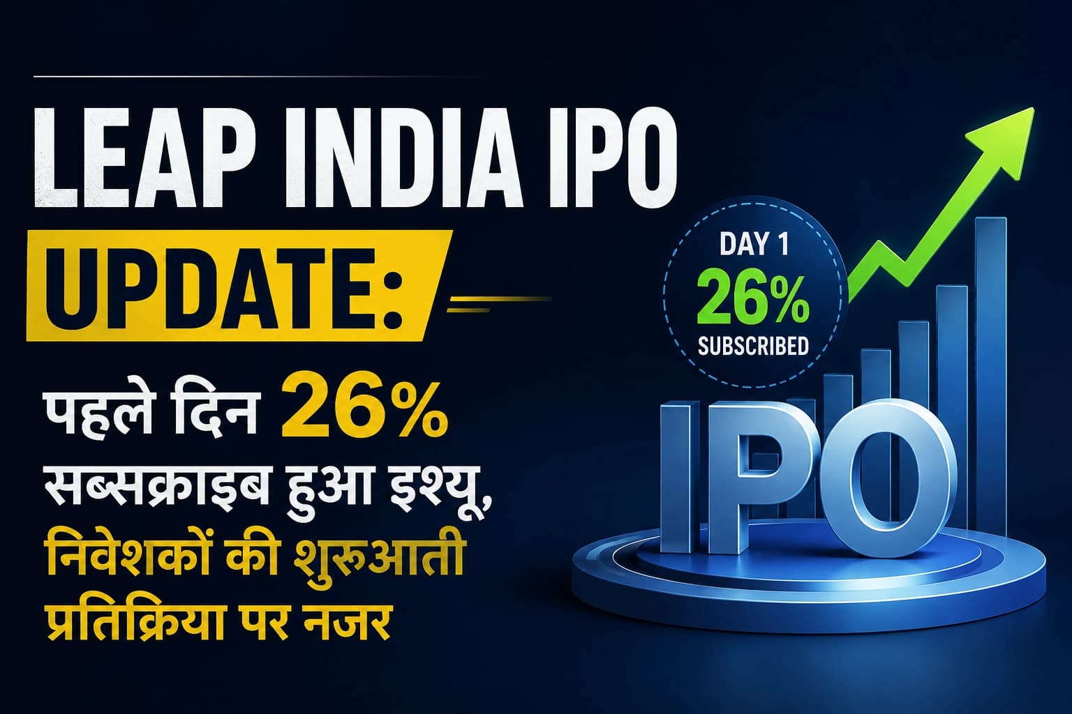 LEAP India IPO Update: पहले दिन 26% सब्सक्राइब हुआ इश्यू, निवेशकों की शुरुआती प्रतिक्रिया पर नजर