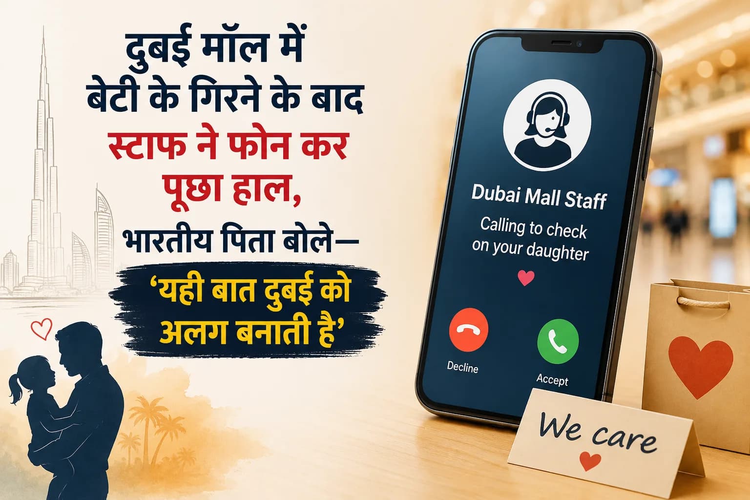 दुबई मॉल में बेटी के गिरने के बाद स्टाफ ने फोन कर पूछा हाल, भारतीय पिता बोले— ‘यही बात दुबई को अलग बनाती है’