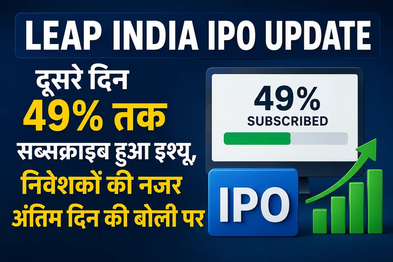 LEAP India IPO Update: दूसरे दिन 49% तक सब्सक्राइब हुआ इश्यू, निवेशकों की नजर अंतिम दिन की बोली पर