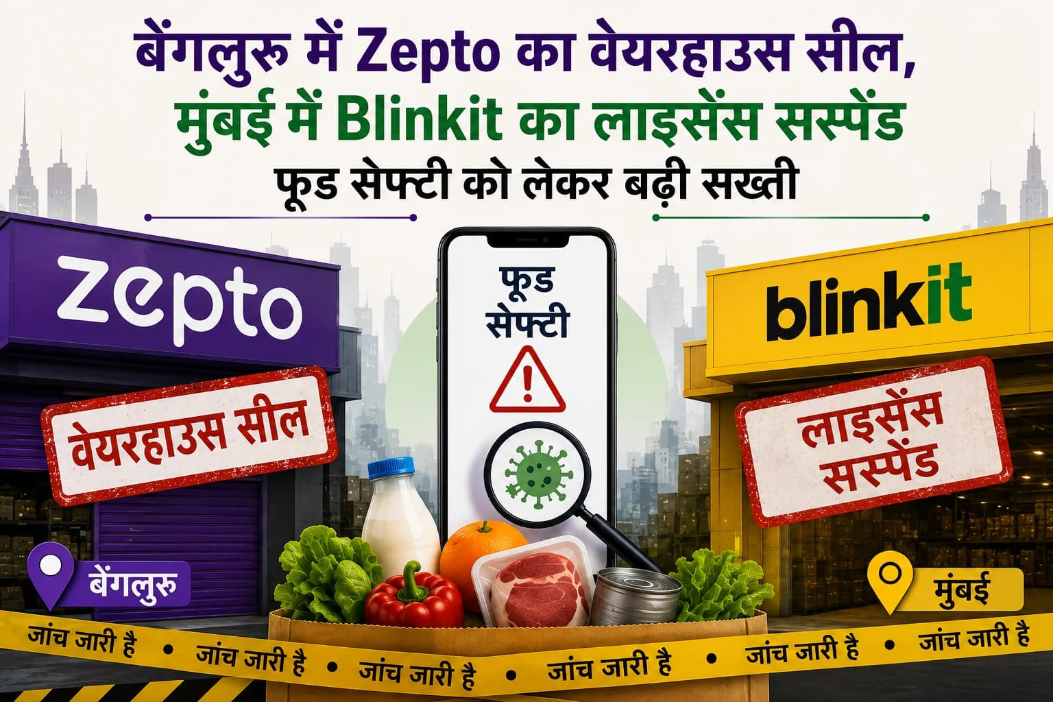 बेंगलुरु में Zepto का वेयरहाउस सील, मुंबई में Blinkit का लाइसेंस सस्पेंड; फूड सेफ्टी को लेकर बढ़ी सख्ती