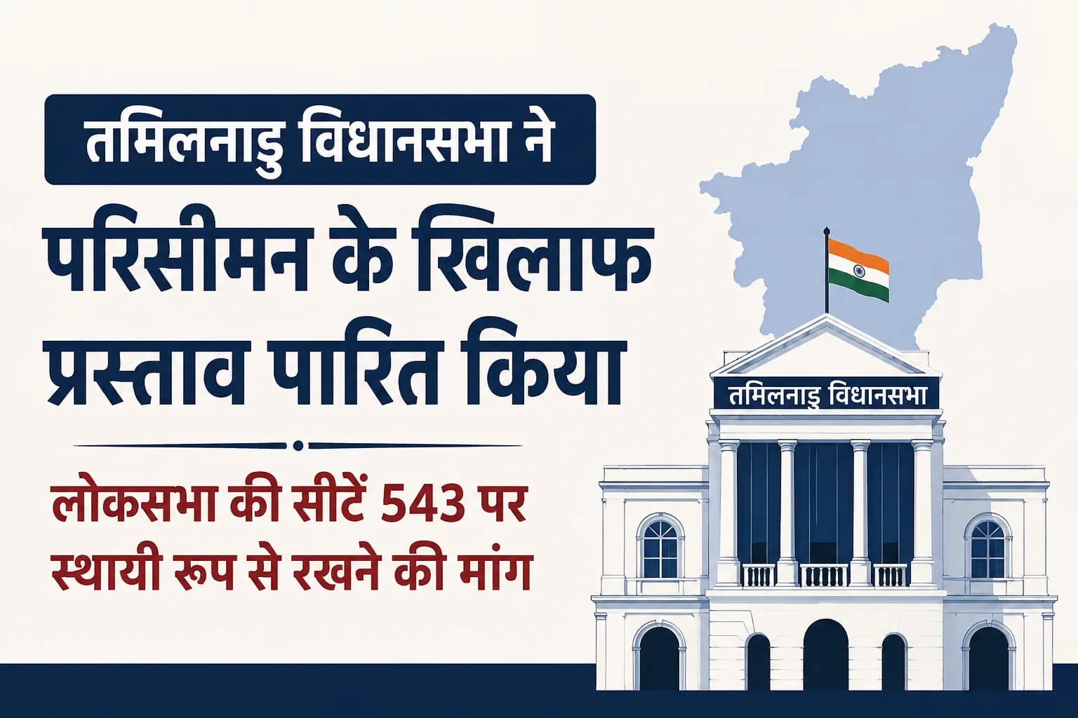 तमिलनाडु विधानसभा ने परिसीमन के खिलाफ प्रस्ताव पारित किया, लोकसभा की सीटें 543 पर स्थायी रूप से रखने की मांग