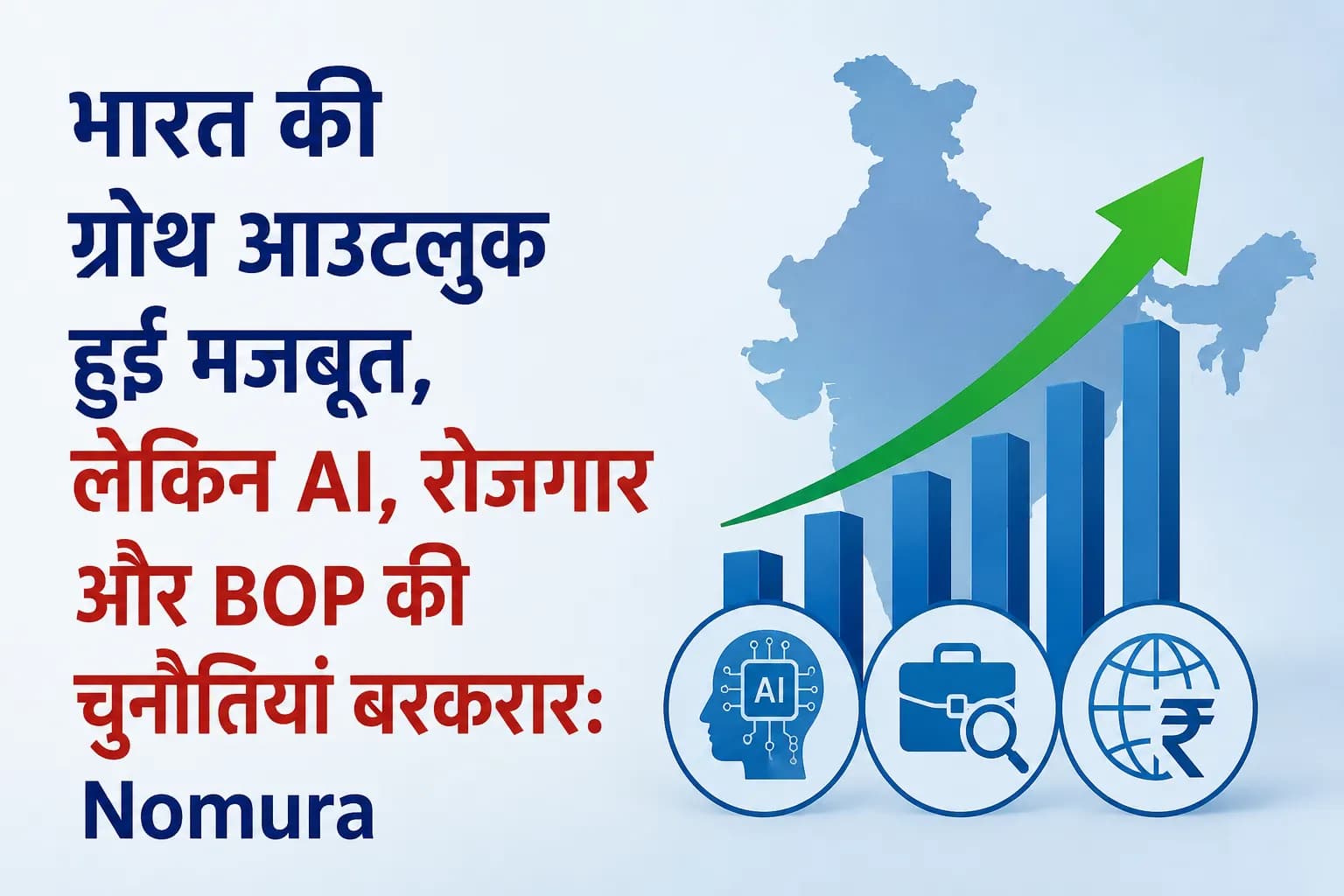 भारत की ग्रोथ आउटलुक हुई मजबूत, लेकिन AI, रोजगार और BOP की चुनौतियां बरकरार: Nomura