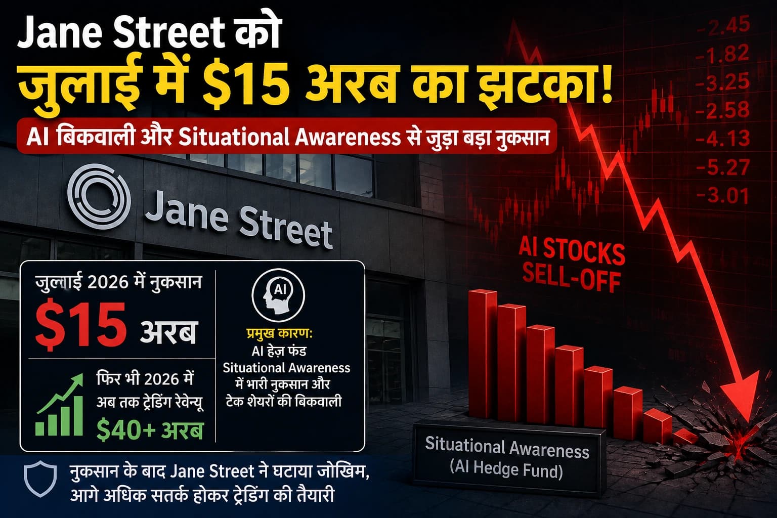 AI बिकवाली से Jane Street को जुलाई में $15 अरब का झटका, Situational Awareness से जुड़ा बड़ा नुकसान