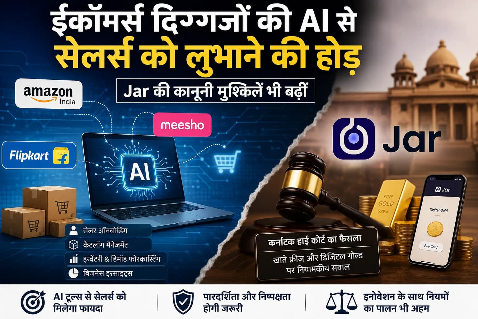 ईकॉमर्स दिग्गजों की AI से सेलर्स को लुभाने की होड़, Jar की कानूनी मुश्किलें भी बढ़ीं