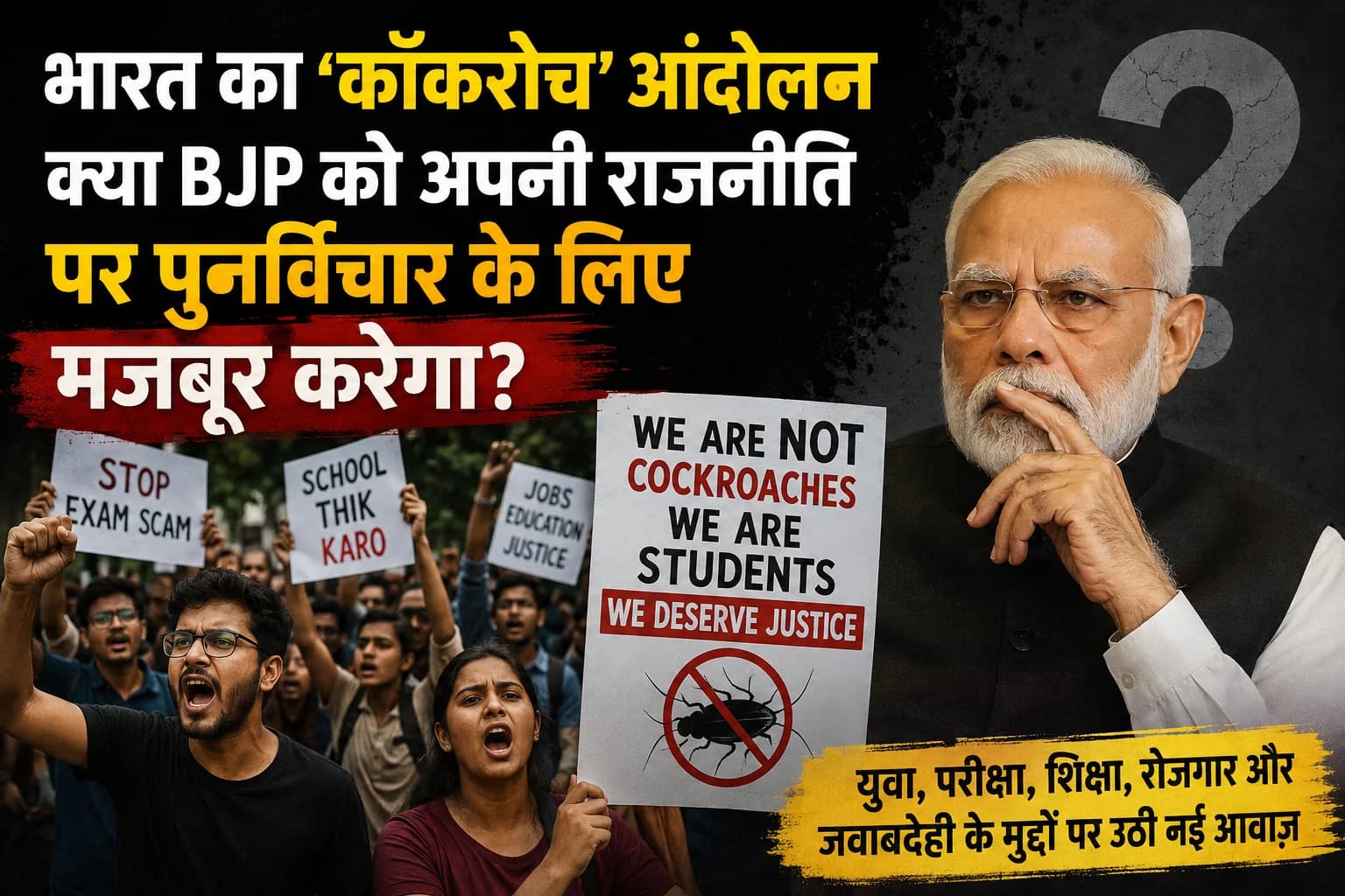 भारत का ‘कॉकरोच’ आंदोलन बना युवाओं की नई आवाज़, क्या BJP को बदलनी पड़ेगी अपनी राजनीतिक रणनीति?