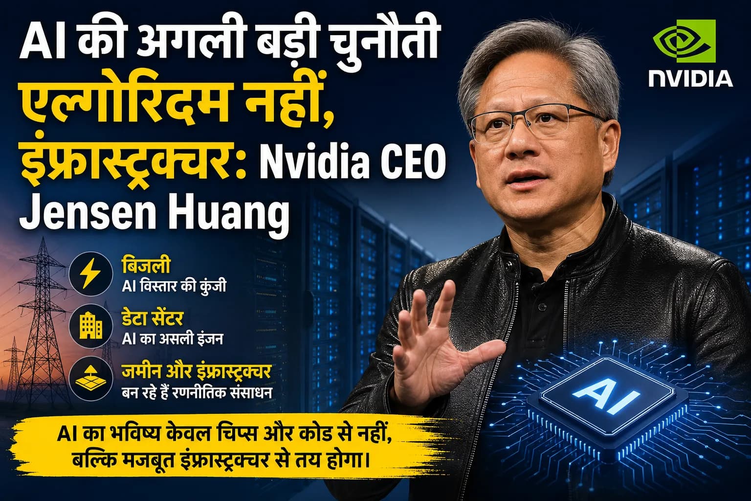 AI की अगली बड़ी चुनौती एल्गोरिदम नहीं, इंफ्रास्ट्रक्चर: Nvidia CEO Jensen Huang