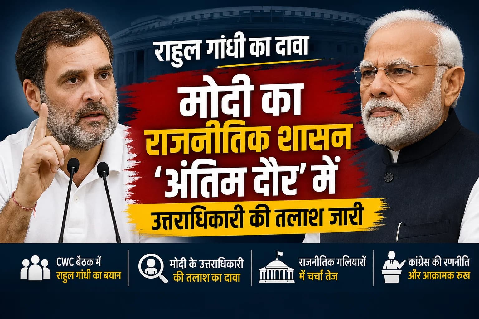 राहुल गांधी का दावा— पीएम मोदी का राजनीतिक शासन ‘अंतिम दौर’ में, उत्तराधिकारी की तलाश की भी कही बात