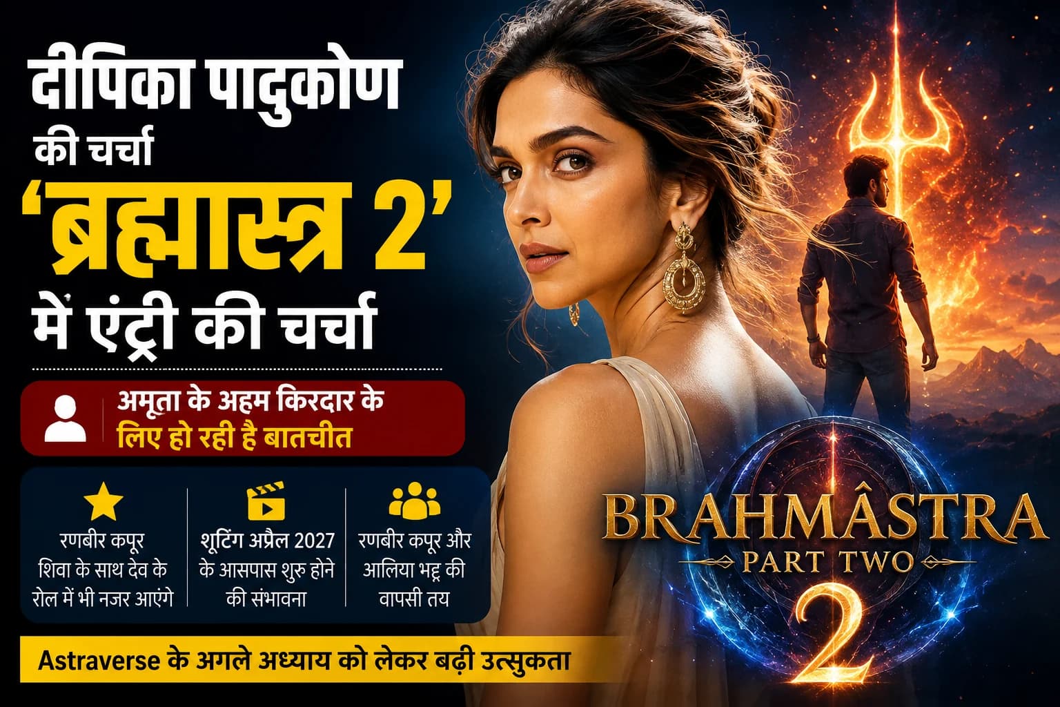 दीपिका पादुकोण की ‘ब्रह्मास्त्र 2’ में एंट्री की चर्चा, अमृता के अहम किरदार के लिए बातचीत की रिपोर्ट