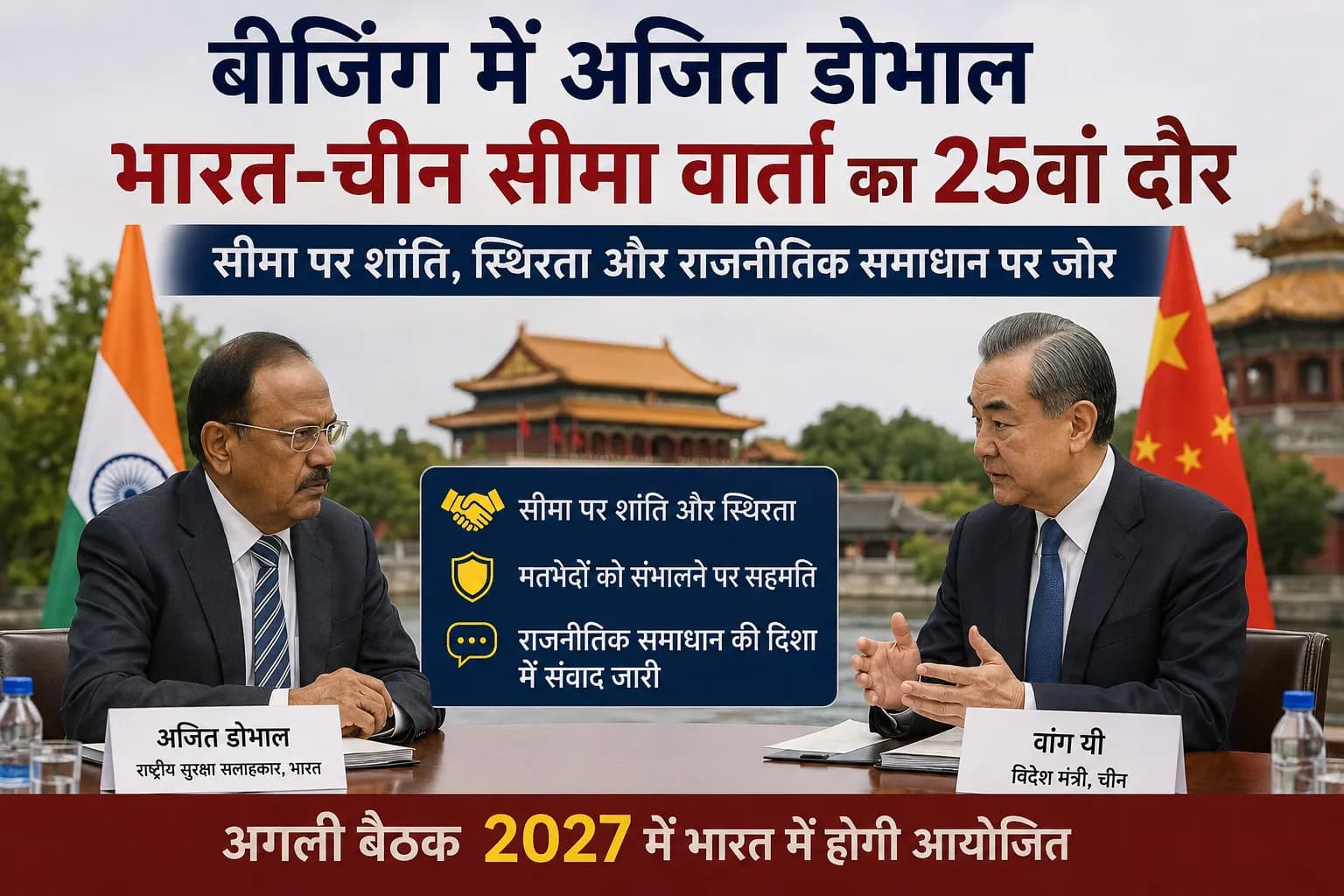 सीमा वार्ता के लिए बीजिंग पहुंचे NSA अजीत डोभाल: 25वें दौर की विशेष प्रतिनिधि बैठक में एलएसी पर शांति स्थापित करने पर जोर
