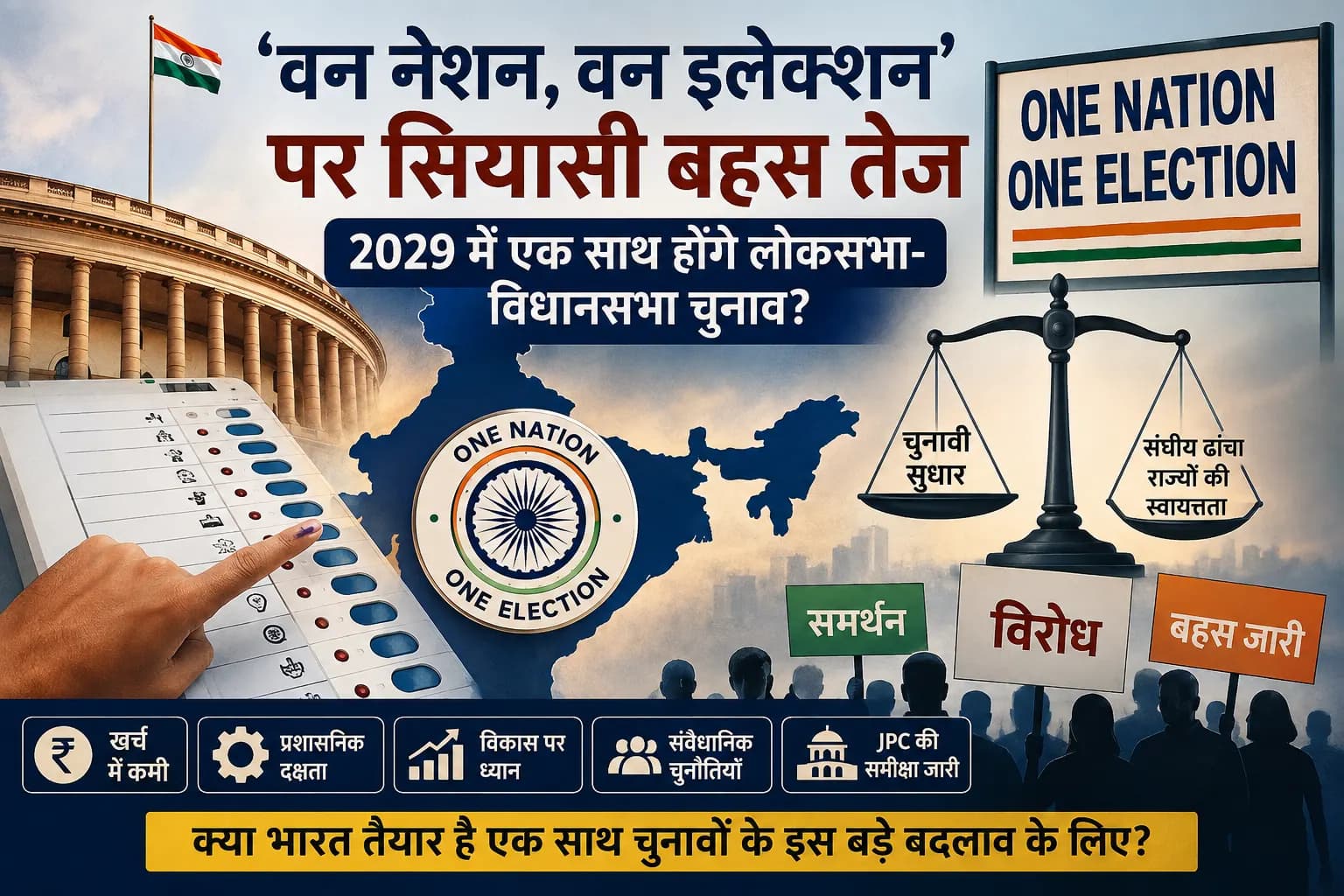 One Nation One Election: 2029 में एक साथ होंगे लोकसभा-विधानसभा चुनाव? तेज हुई सियासी बहस
