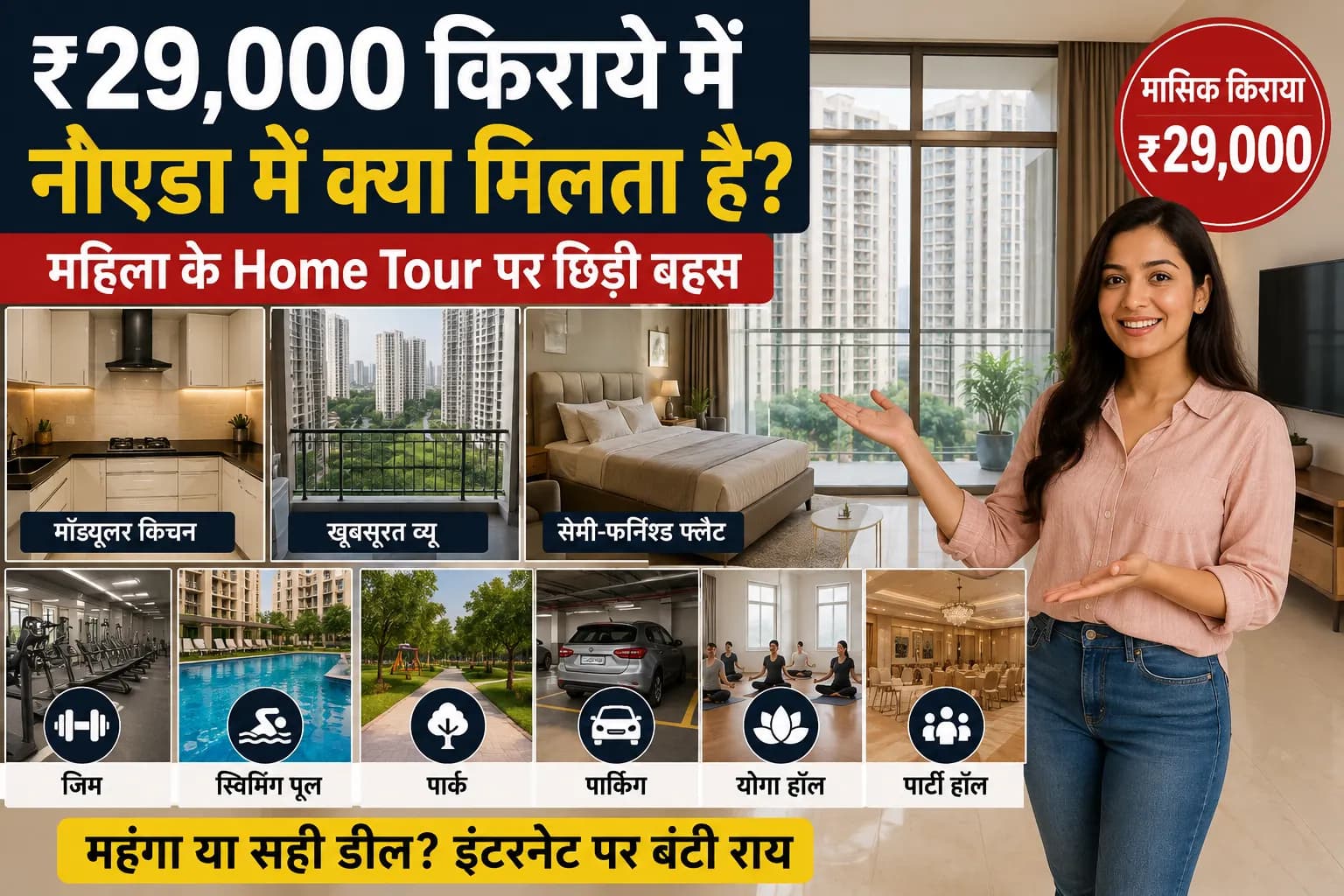 ₹29,000 किराये में नोएडा में क्या मिलता है? महिला ने दिखाया अपना घर, इंटरनेट पर छिड़ी ‘महंगा या सही डील’ की बहस