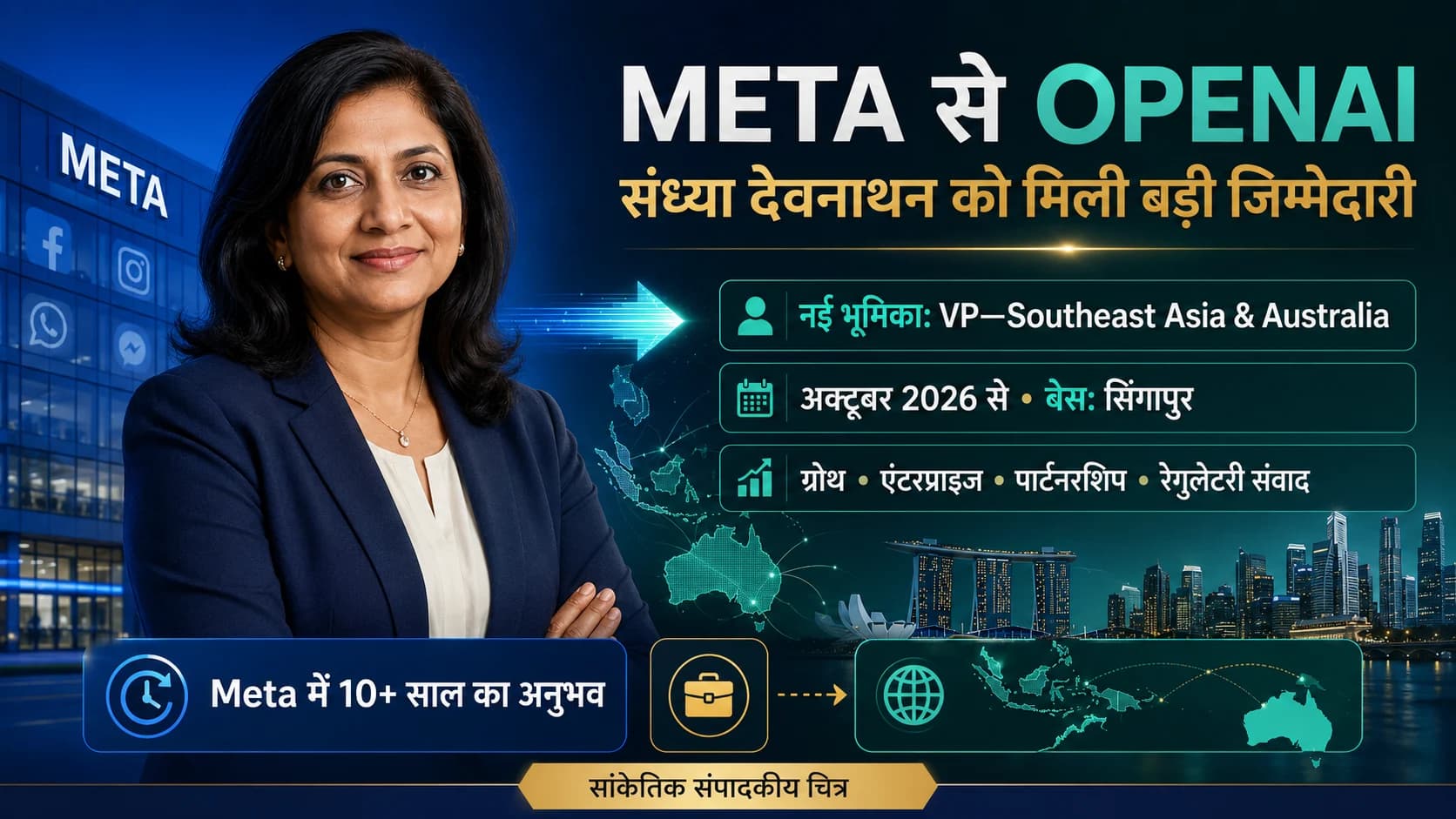 Meta छोड़ OpenAI से जुड़ेंगी संध्या देवनाथन, संभालेंगी Southeast Asia और Australia की कमान