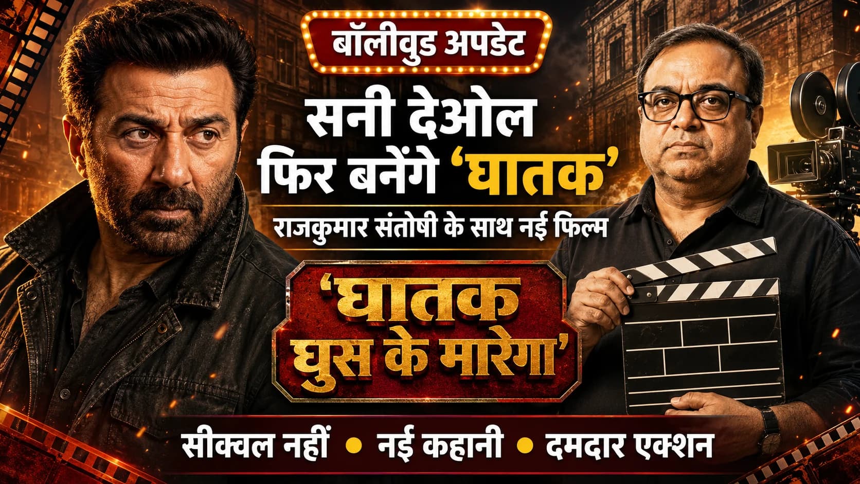 सनी देओल फिर बनेंगे ‘घातक’, राजकुमार संतोषी ने बताई नई एक्शन फिल्म—लेकिन यह सीक्वल नहीं