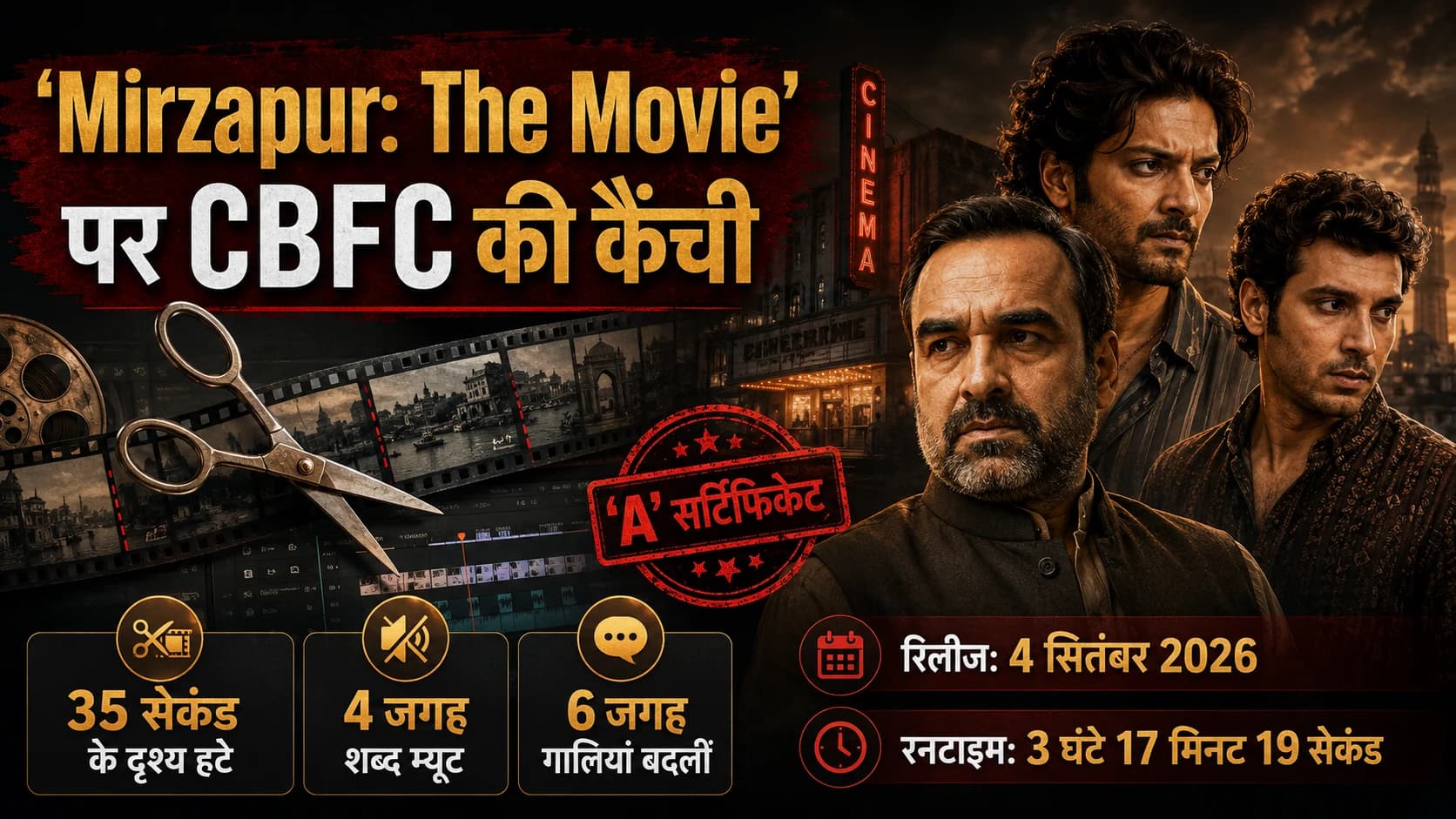 ‘Mirzapur: The Movie’ पर CBFC की कैंची: 35 सेकंड हटे, गालियों और संवादों में भी बदलाव