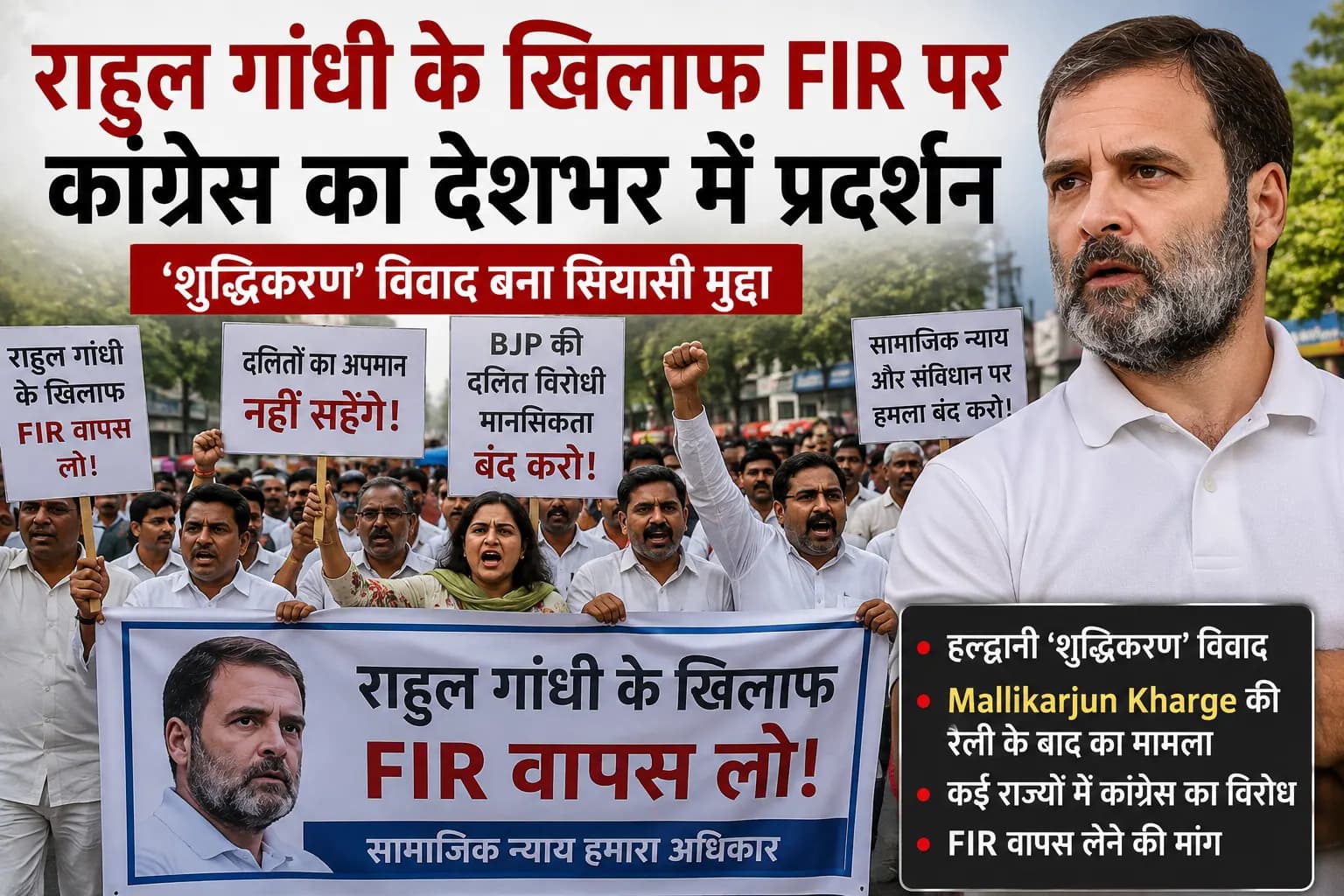Rahul Gandhi पर FIR के खिलाफ सड़कों पर कांग्रेस, देश के कई राज्यों में प्रदर्शन; ‘शुद्धिकरण’ विवाद ने पकड़ा तूल