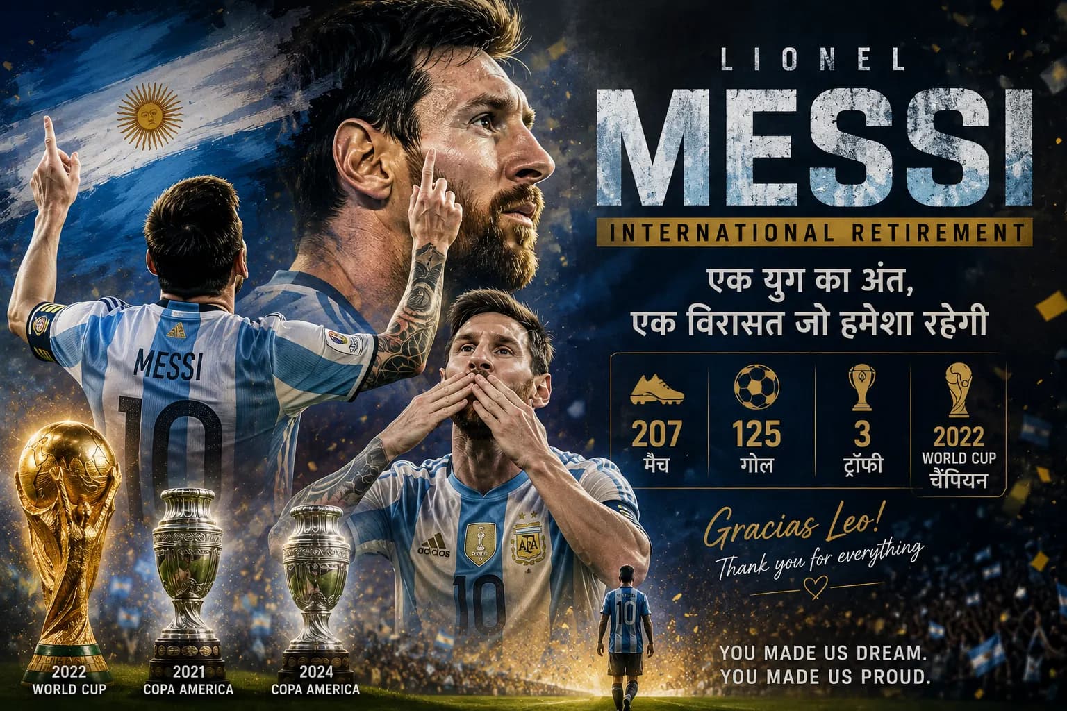 Lionel Messi Retirement: 21 साल बाद अर्जेंटीना को अलविदा, 125 गोल और World Cup जीत के साथ खत्म हुआ ऐतिहासिक सफर