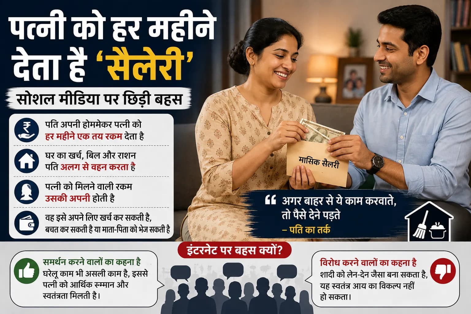 पत्नी को घर संभालने के लिए हर महीने ‘Salary’ देता है पति, वजह जानकर इंटरनेट पर छिड़ी बहस