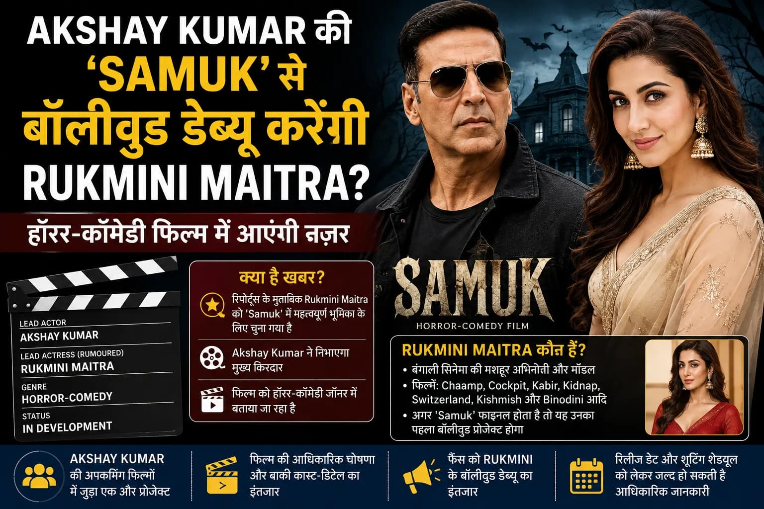 Akshay Kumar की ‘Samuk’ से Bollywood में आएंगी Rukmini Maitra? बंगाली स्टार को लेकर बढ़ी चर्चा