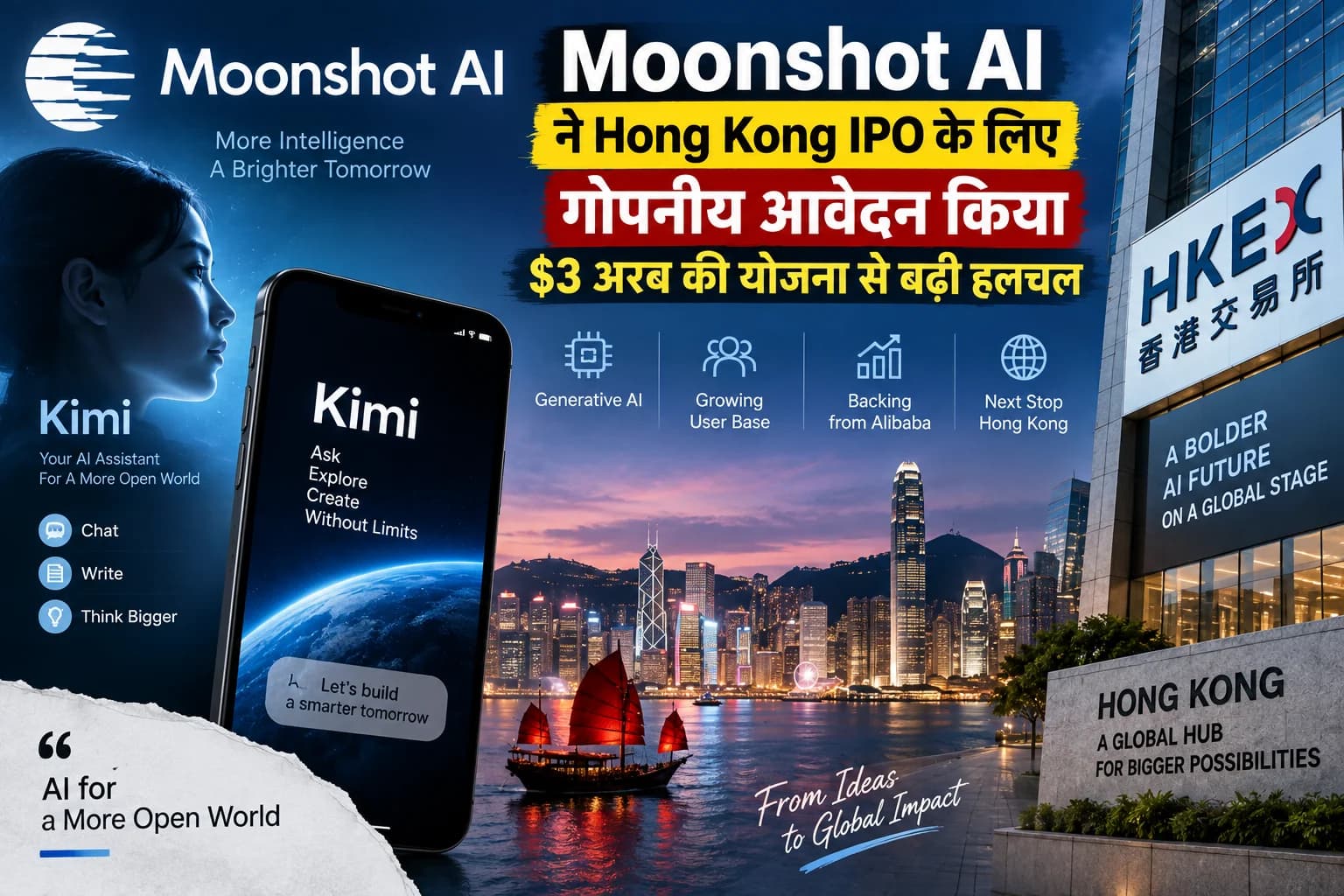 Moonshot AI ने Hong Kong IPO के लिए गोपनीय आवेदन किया, $3 अरब की योजना ने खींचा AI बाजार का ध्यान