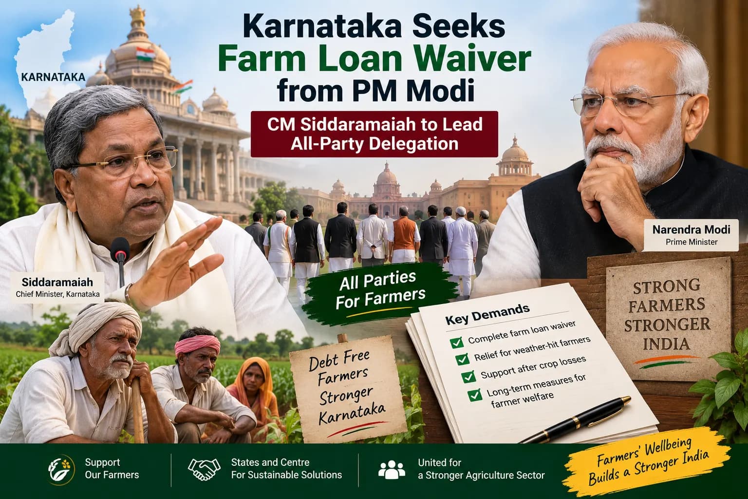 किसानों की पूरी कर्ज माफी की मांग लेकर PM Modi से मिलेंगे सिद्धारमैया, सभी दलों को साथ ले जाने की तैयारी