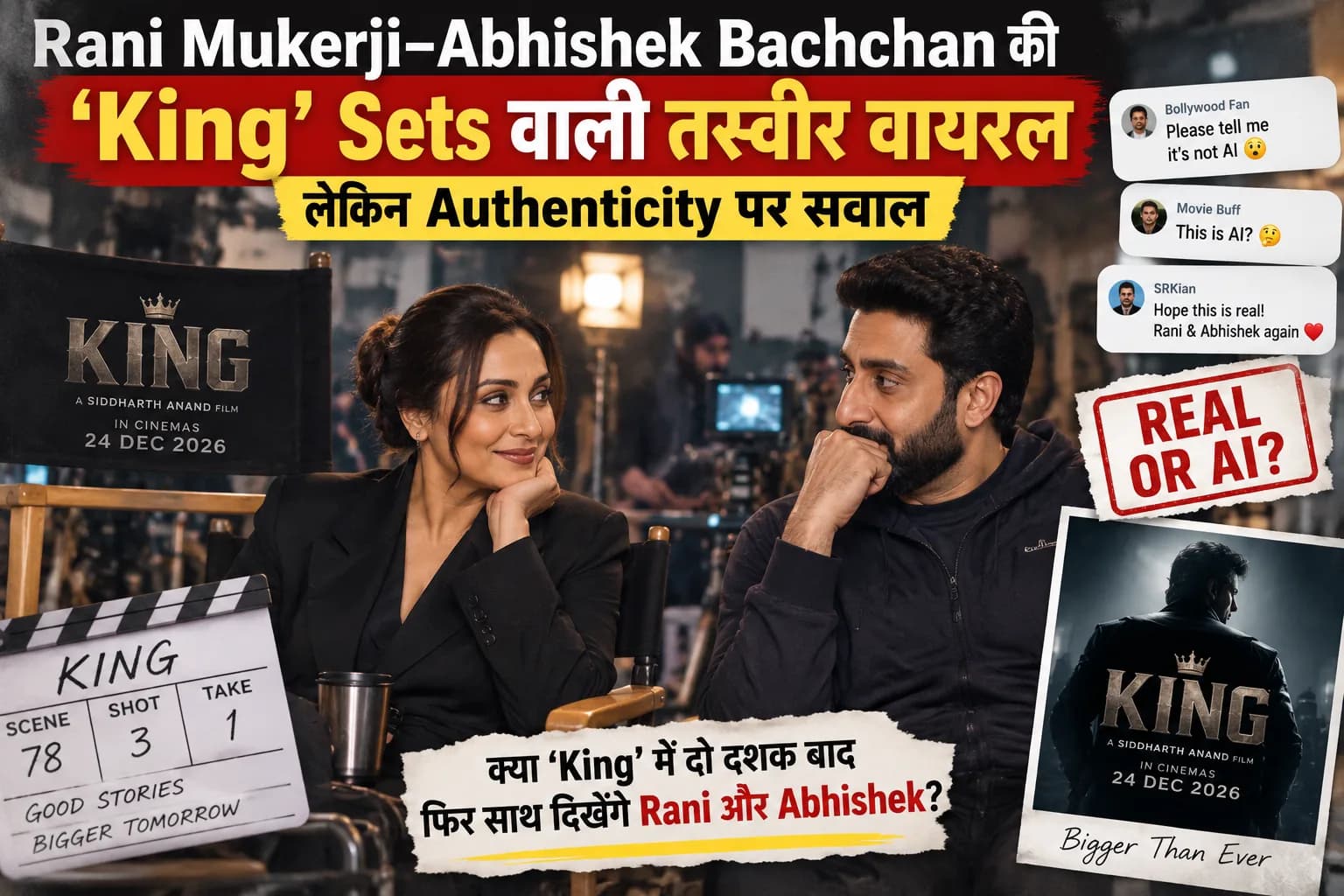 Rani Mukerji-Abhishek Bachchan की ‘King’ Sets वाली तस्वीर वायरल, Fans बोले- कहीं ये AI तो नहीं?