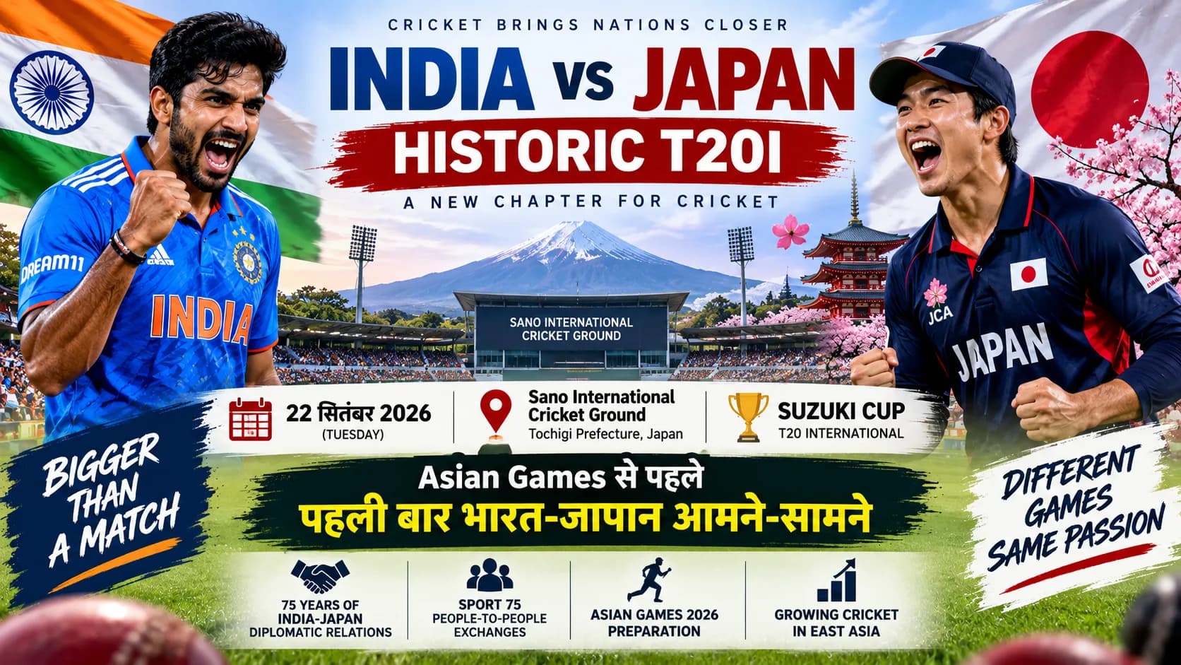 India vs Japan Historic T20I: पहली बार आमने-सामने होंगी दोनों टीमें, Asian Games से पहले 22 सितंबर को मुकाबला