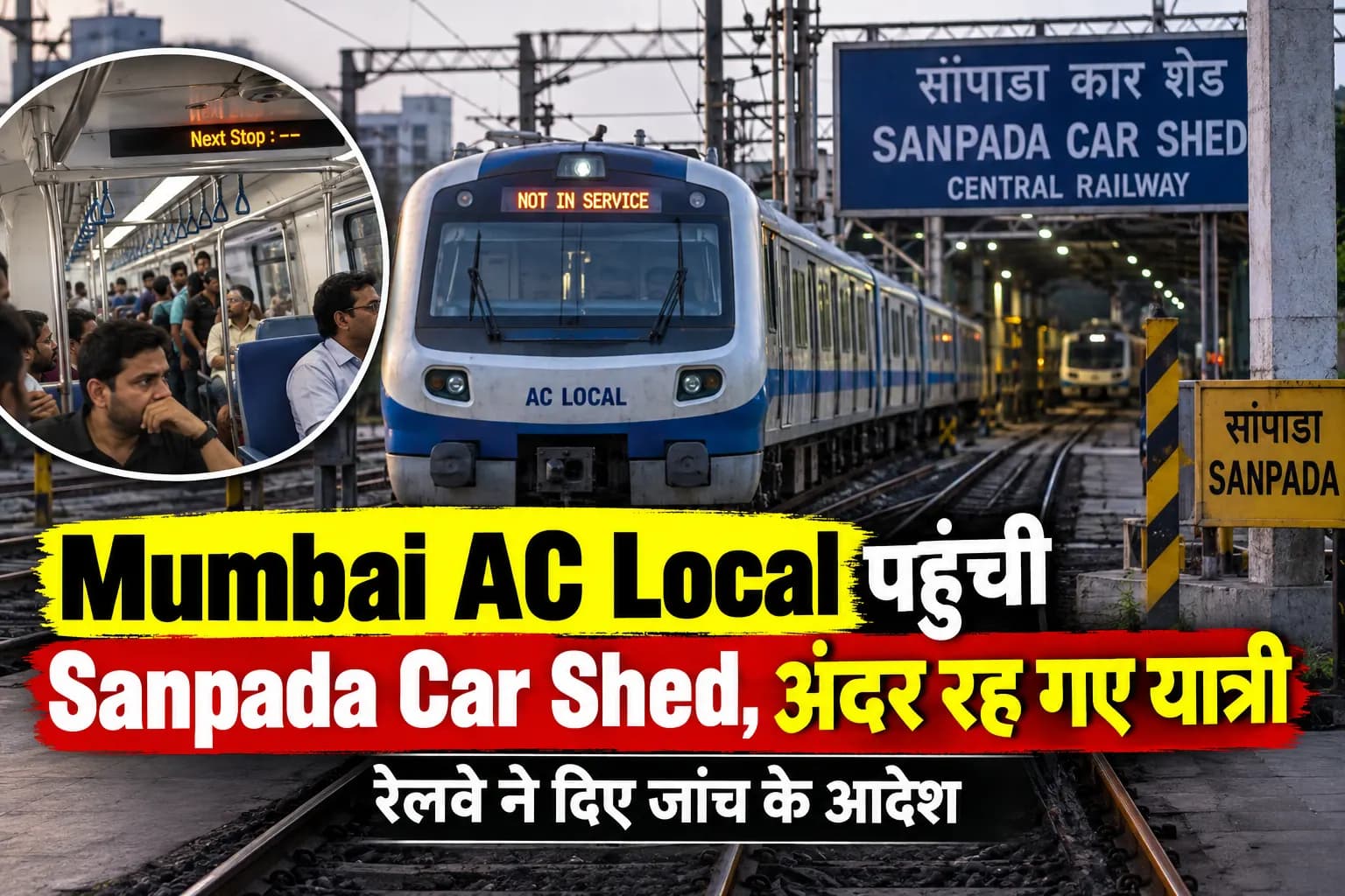 Mumbai AC Local में बैठे रह गए यात्री, ट्रेन पहुंची Sanpada Car Shed; रेलवे ने दिए जांच के आदेश