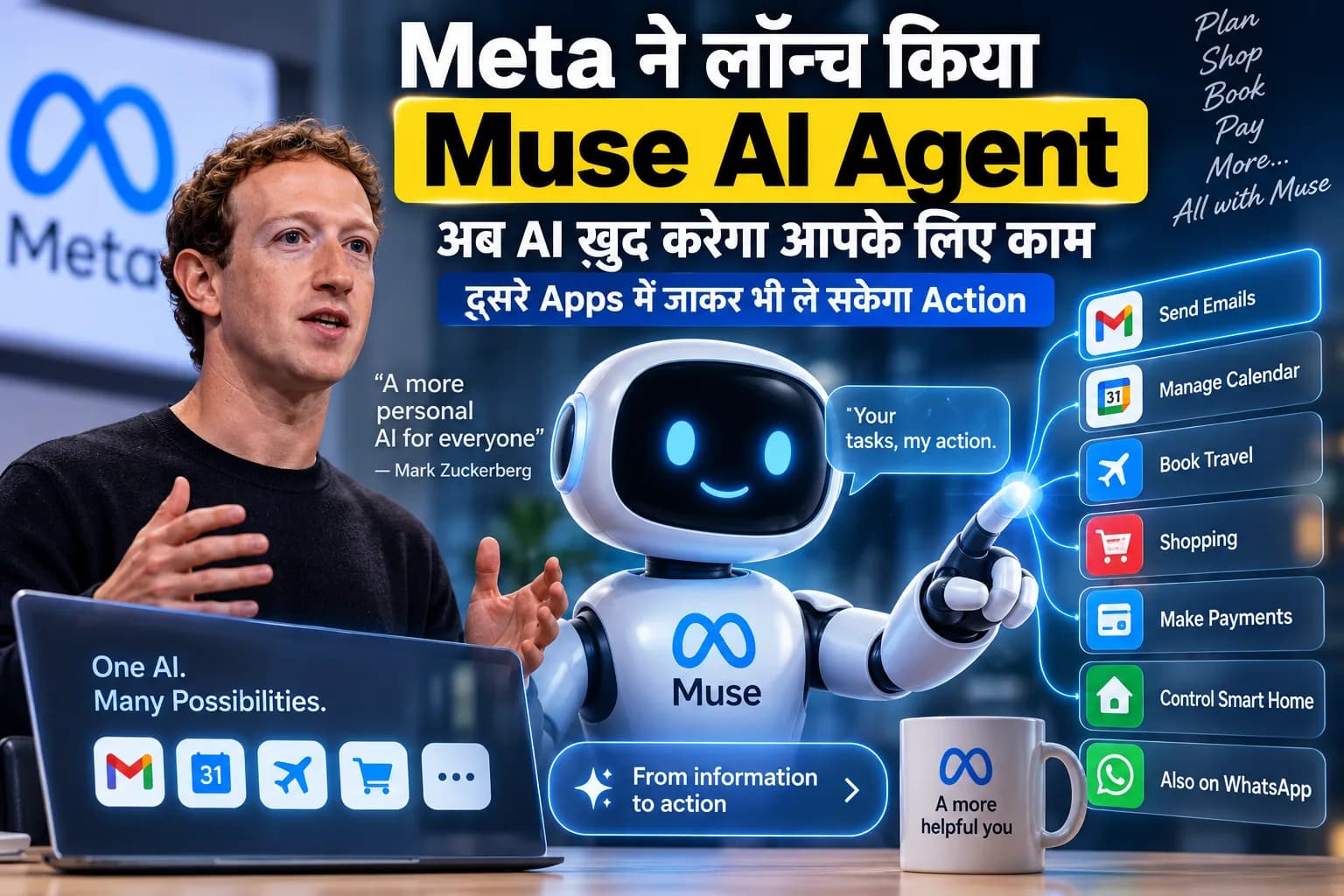 Meta का नया Muse AI खुद करेगा काम: Email, Shopping से Payment तक दूसरे Apps में ले सकेगा Action
