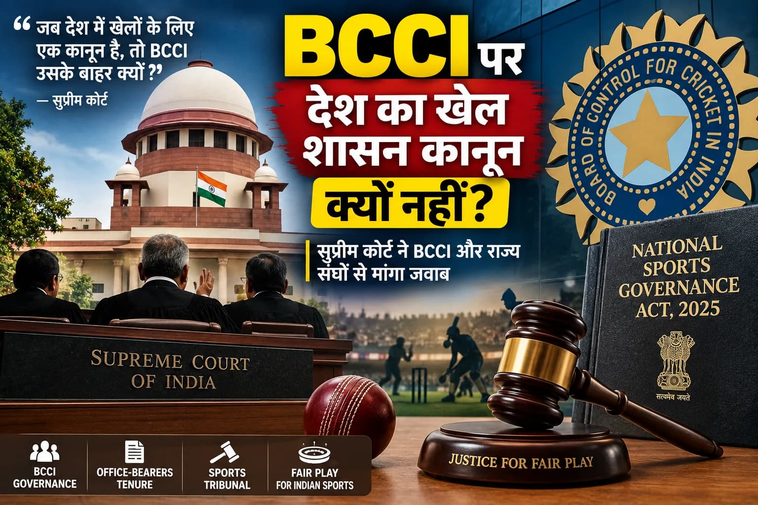 BCCI पर देश का Sports Governance Law क्यों नहीं? Supreme Court ने पूछा बड़ा सवाल