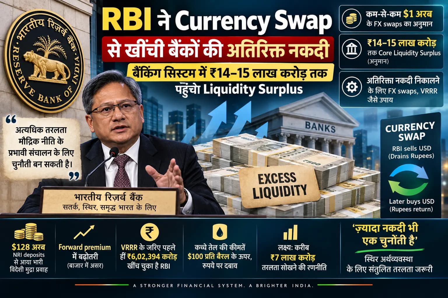 बैंकों में ₹15 लाख करोड़ तक Extra Cash! RBI ने Currency Swap से शुरू की Liquidity की बड़ी सफाई