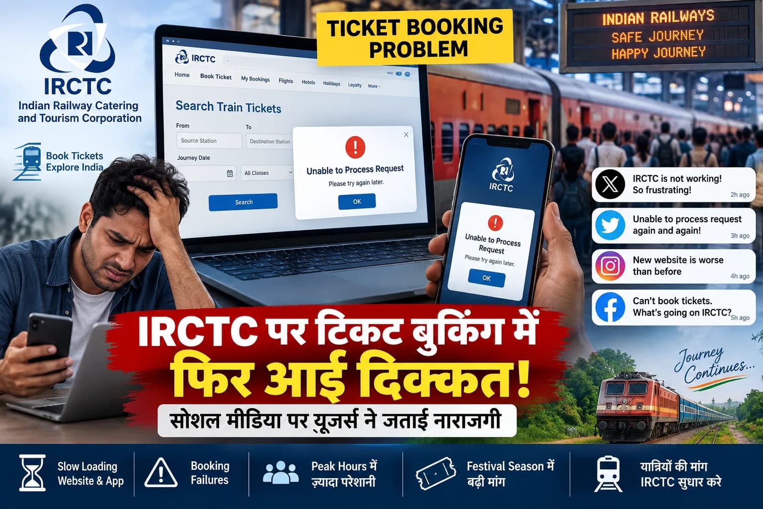 IRCTC पर टिकट बुक करना हुआ मुश्किल? ‘Unable to Process Request’ से परेशान यूजर्स ने सोशल मीडिया पर निकाला गुस्सा