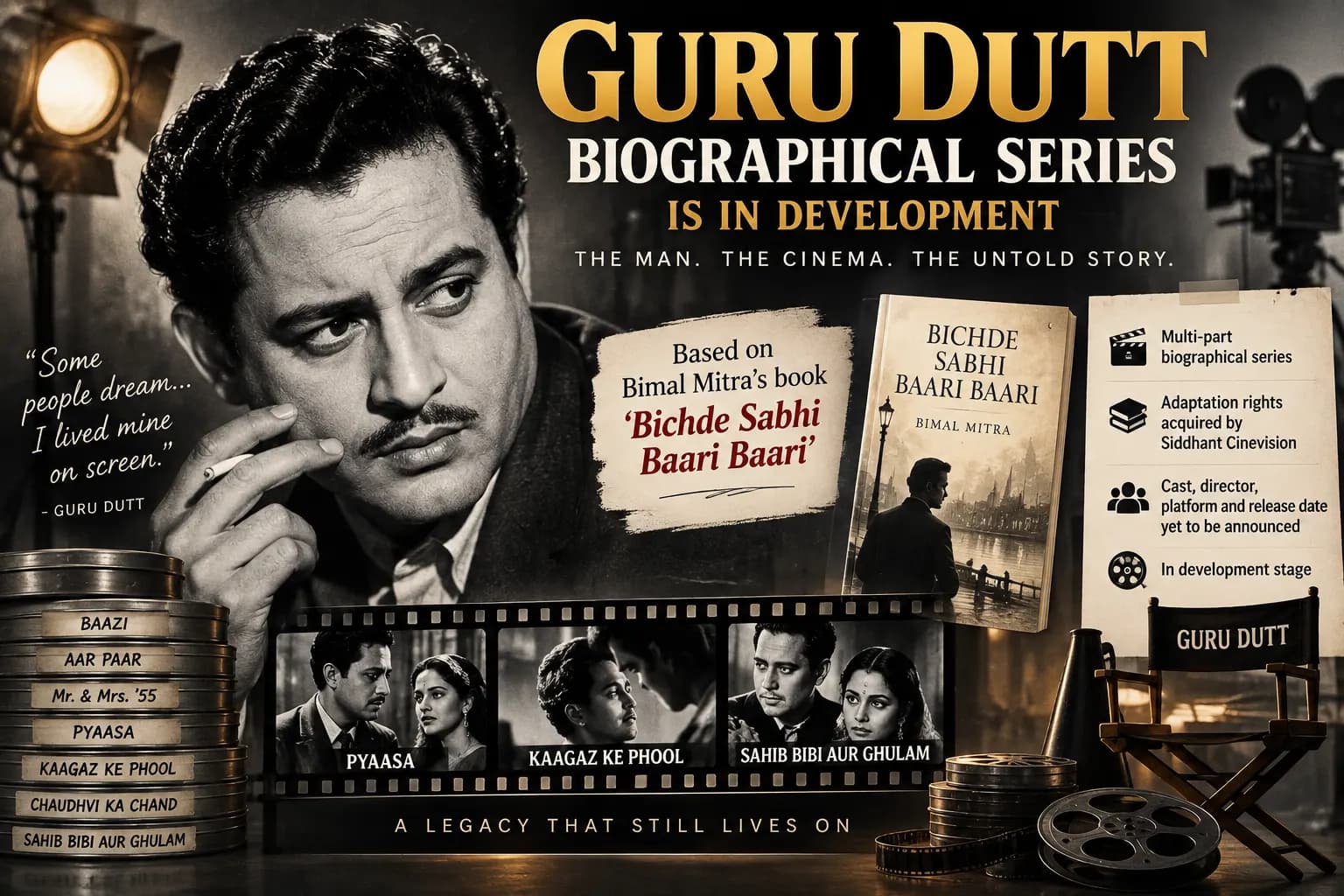 Guru Dutt की जिंदगी अब Series में आएगी नजर, ‘Bichde Sabhi Baari Baari’ पर बनेगी कहानी