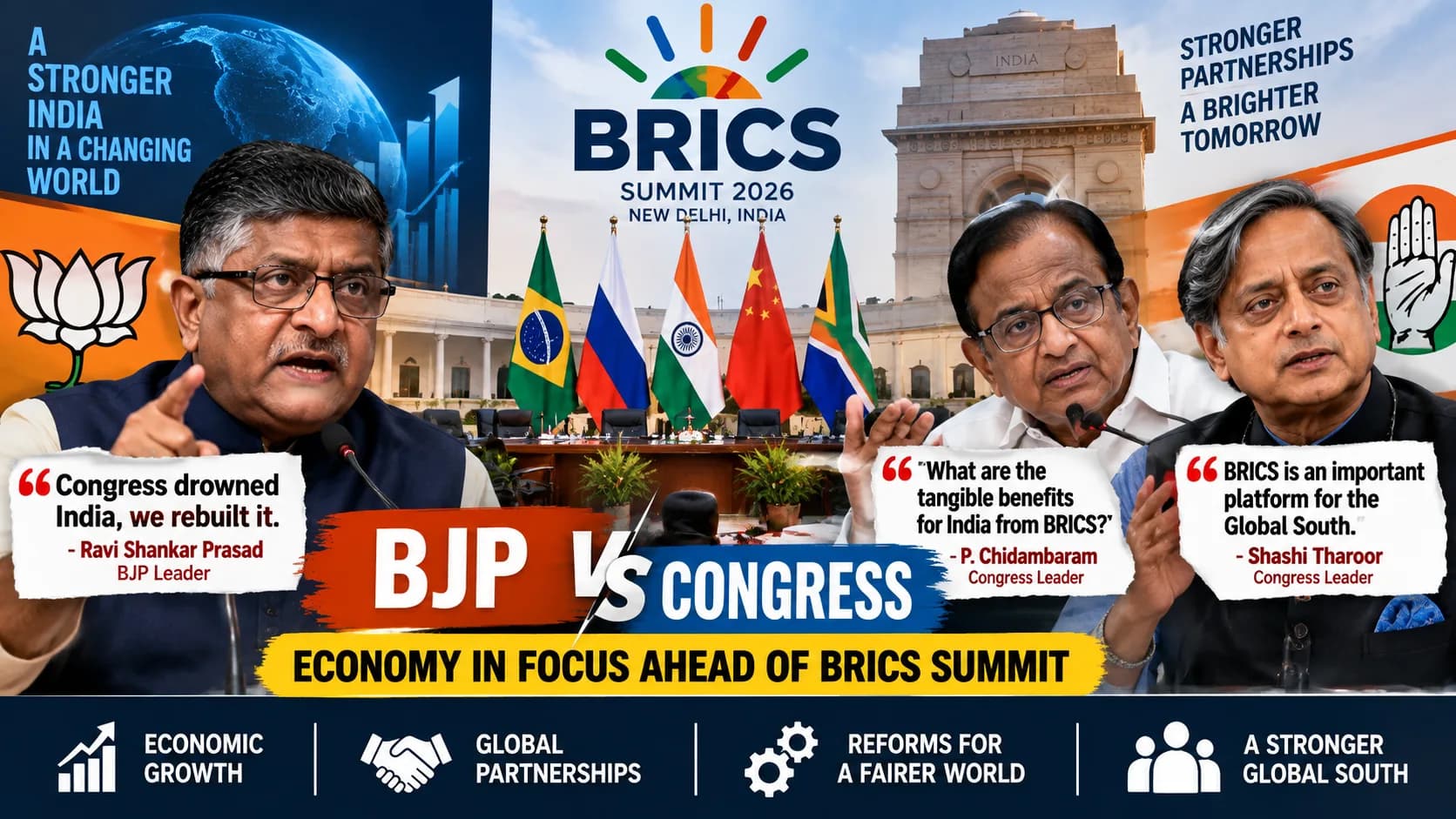 BRICS Summit से पहले अर्थव्यवस्था पर BJP-Congress आमने-सामने, Ravi Shankar Prasad ने UPA दौर पर उठाए सवाल