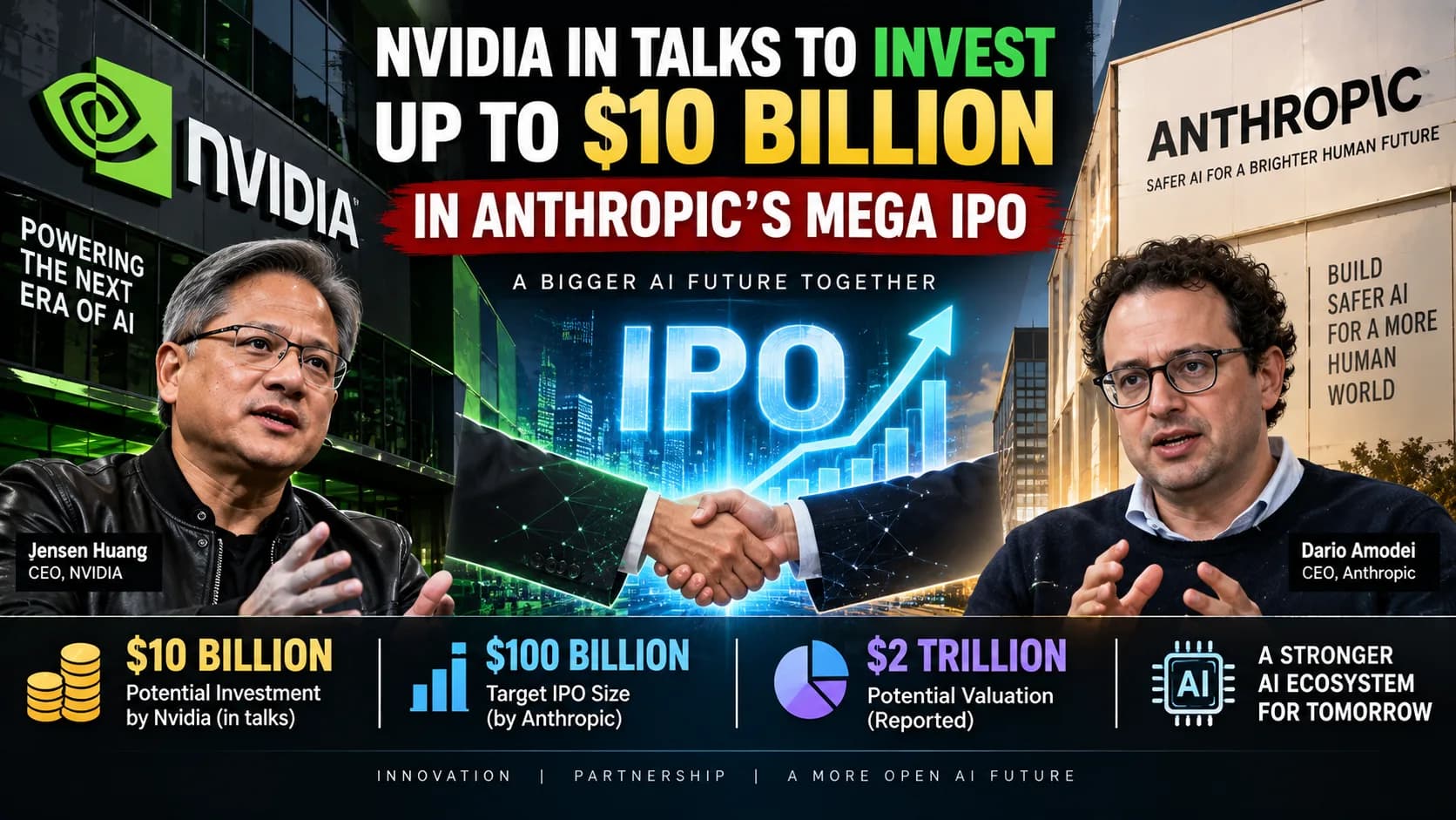 Anthropic के Mega IPO में Nvidia लगा सकती है $10 अरब, $2 ट्रिलियन तक पहुंच सकती है Claude Maker की Valuation