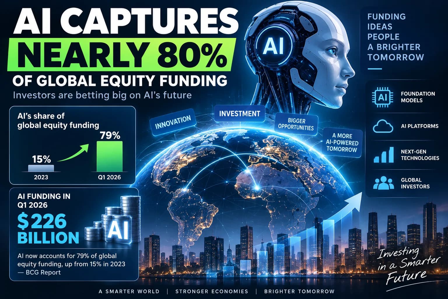AI ने खींच लिया दुनिया का करीब 80% Equity Funding, सिर्फ 3 महीने में $226 Billion का निवेश