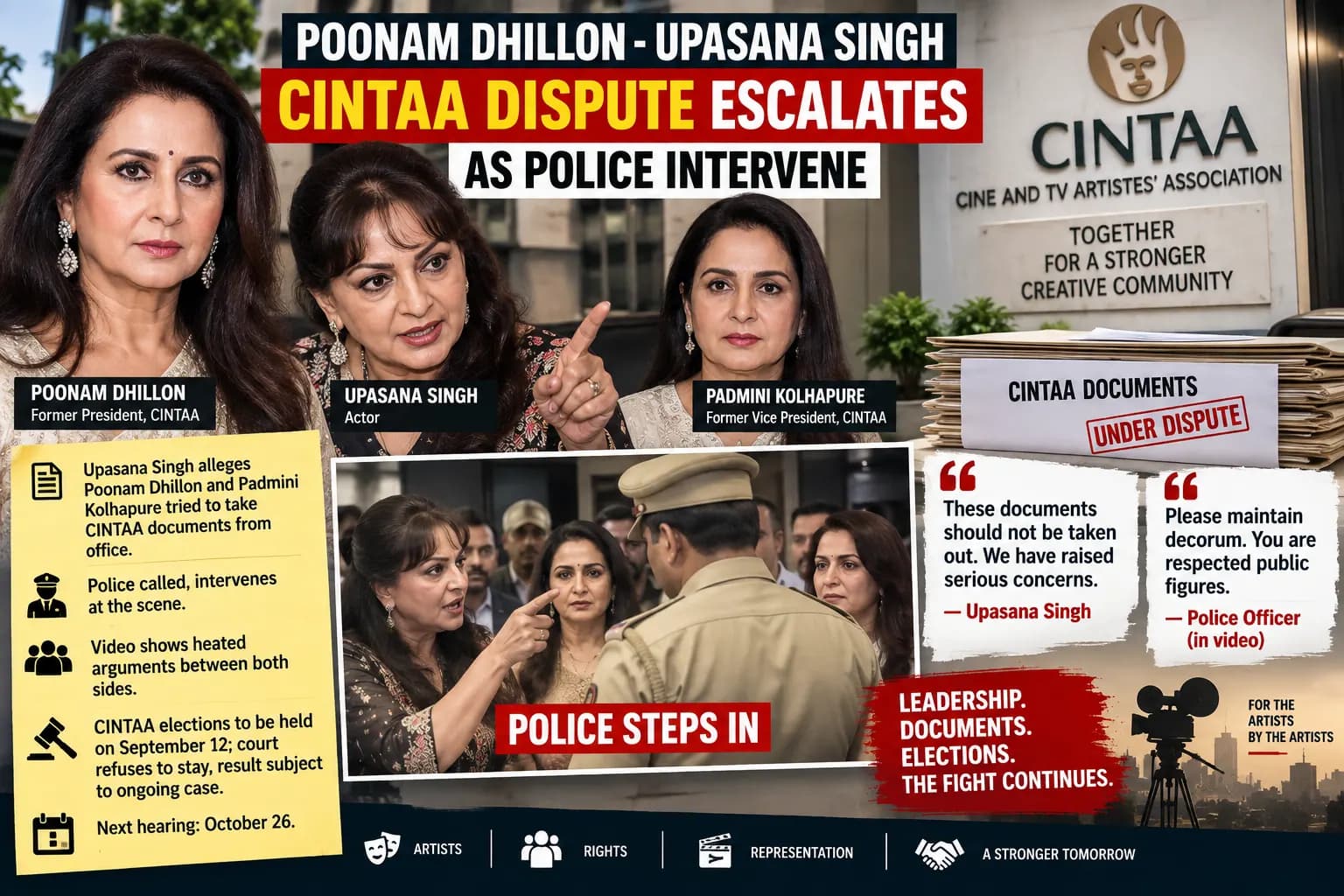 Poonam Dhillon-Upasana Singh का CINTAA विवाद पुलिस तक पहुंचा, Documents को लेकर मचा बवाल