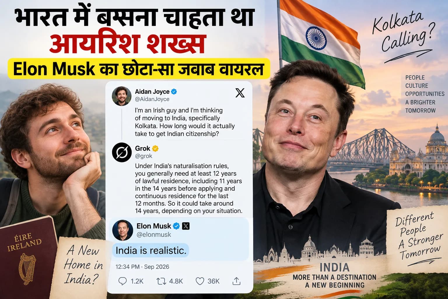 भारत में बसना चाहता था आयरिश शख्स, नागरिकता का नियम जानकर चौंका; Elon Musk का छोटा-सा जवाब वायरल