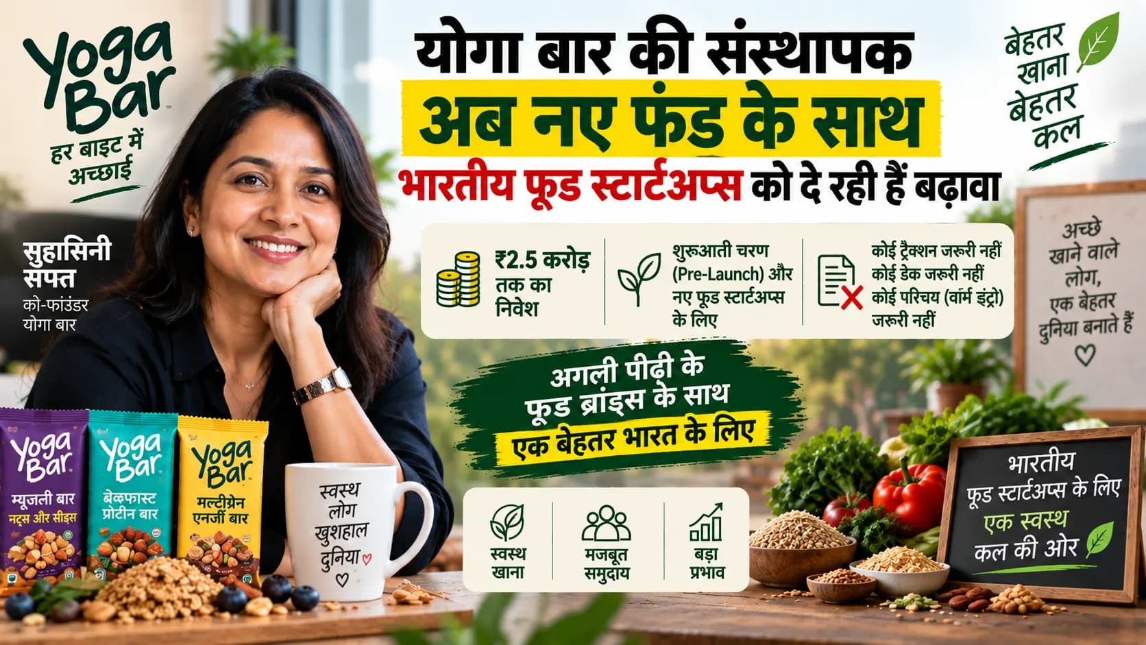 Yoga Bar बनाने के बाद अब नए Food Startups पर दांव लगाएंगी Suhasini Sampath, ₹2.5 करोड़ तक मिल सकता है निवेश