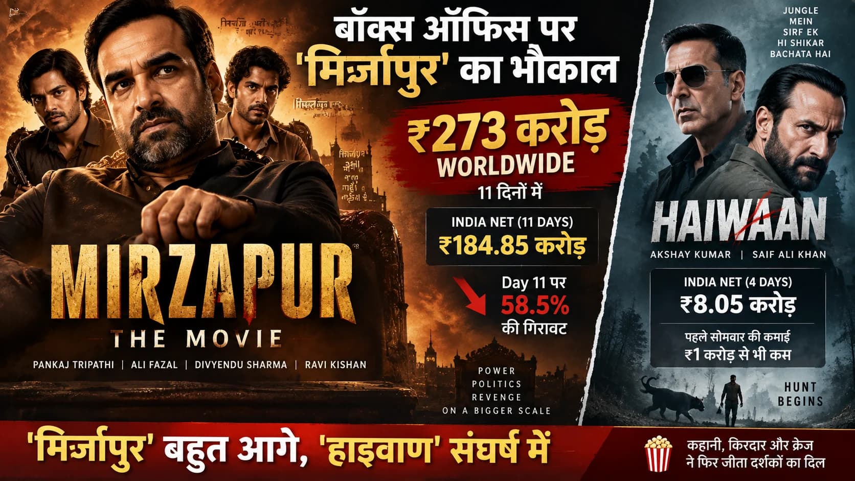 ‘Mirzapur: The Movie’ का बॉक्स ऑफिस पर भौकाल, ₹273 करोड़ तक पहुंची कमाई; ‘Haiwaan’ से निकली बहुत आगे