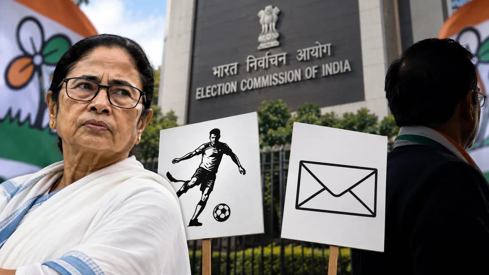 TMC के दोनों गुटों को मिले नए नाम और चुनाव चिन्ह: Mamata के साथ ‘Football Player’, विरोधी खेमे को ‘Envelope’