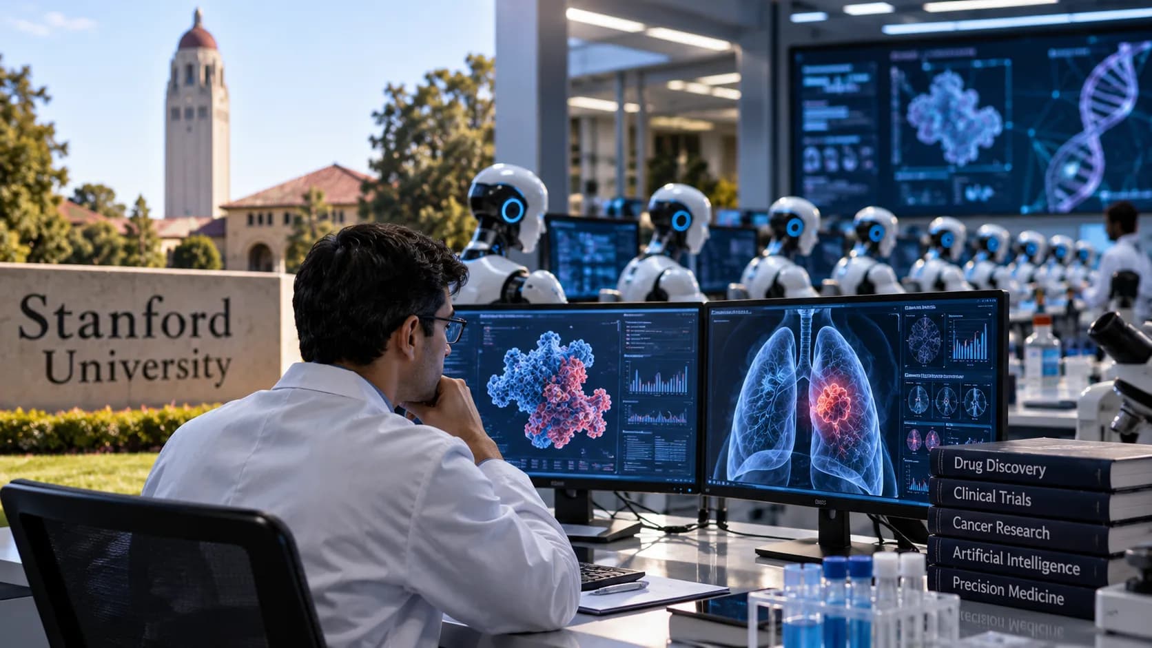 Stanford का ‘Virtual Biotech’ Experiment: 37,000 AI Agents ने 55,984 Drug Trials खंगाले, Lung Cancer Therapy तक पहुंची रिसर्च