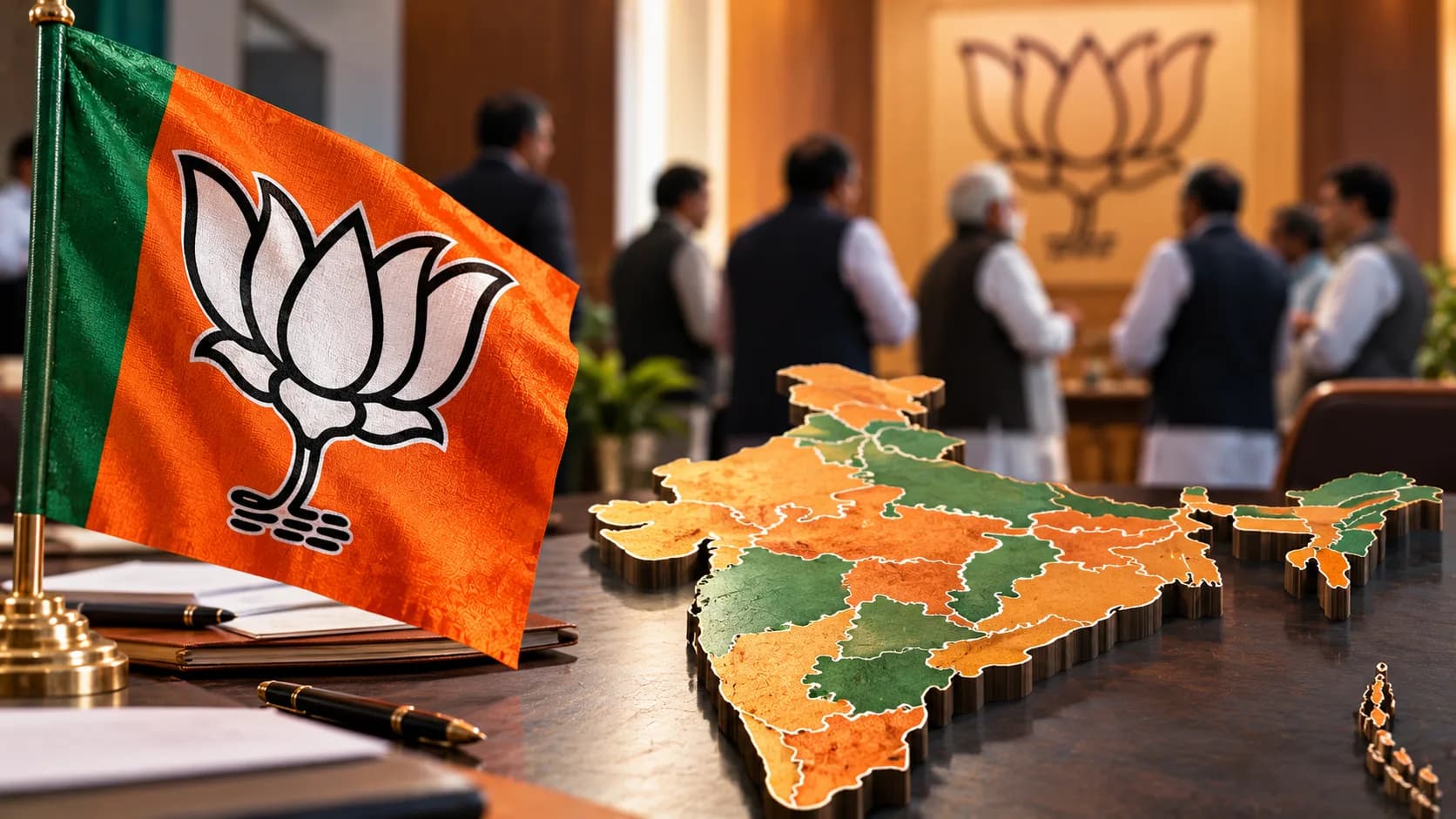 BJP का बड़ा संगठनात्मक फेरबदल: चुनावी राज्यों पर फोकस, 36 राज्यों और UT में नए प्रभारी नियुक्त